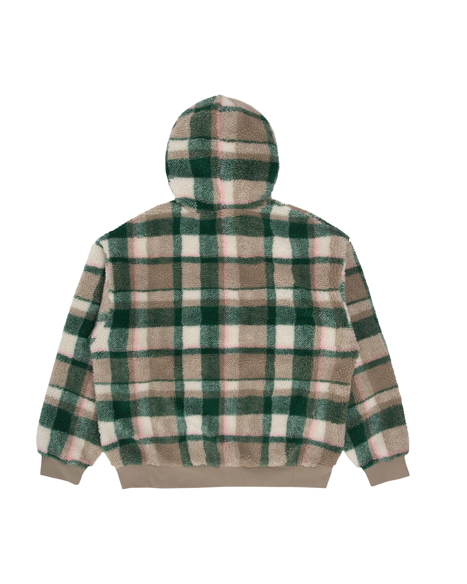 Moonface plaid fleece zip-up hoodie - Image 2
