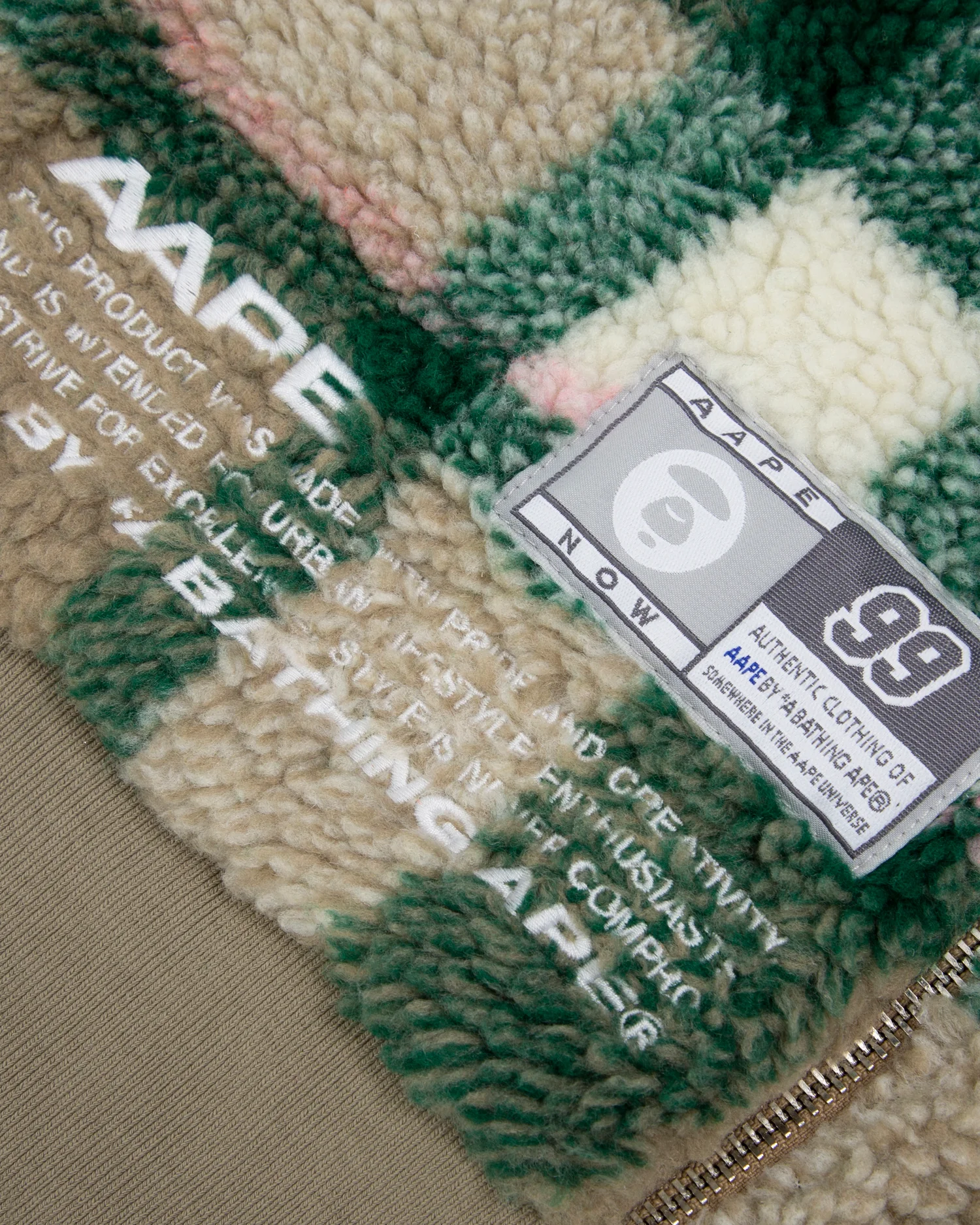 Moonface plaid fleece zip-up hoodie - Image 4