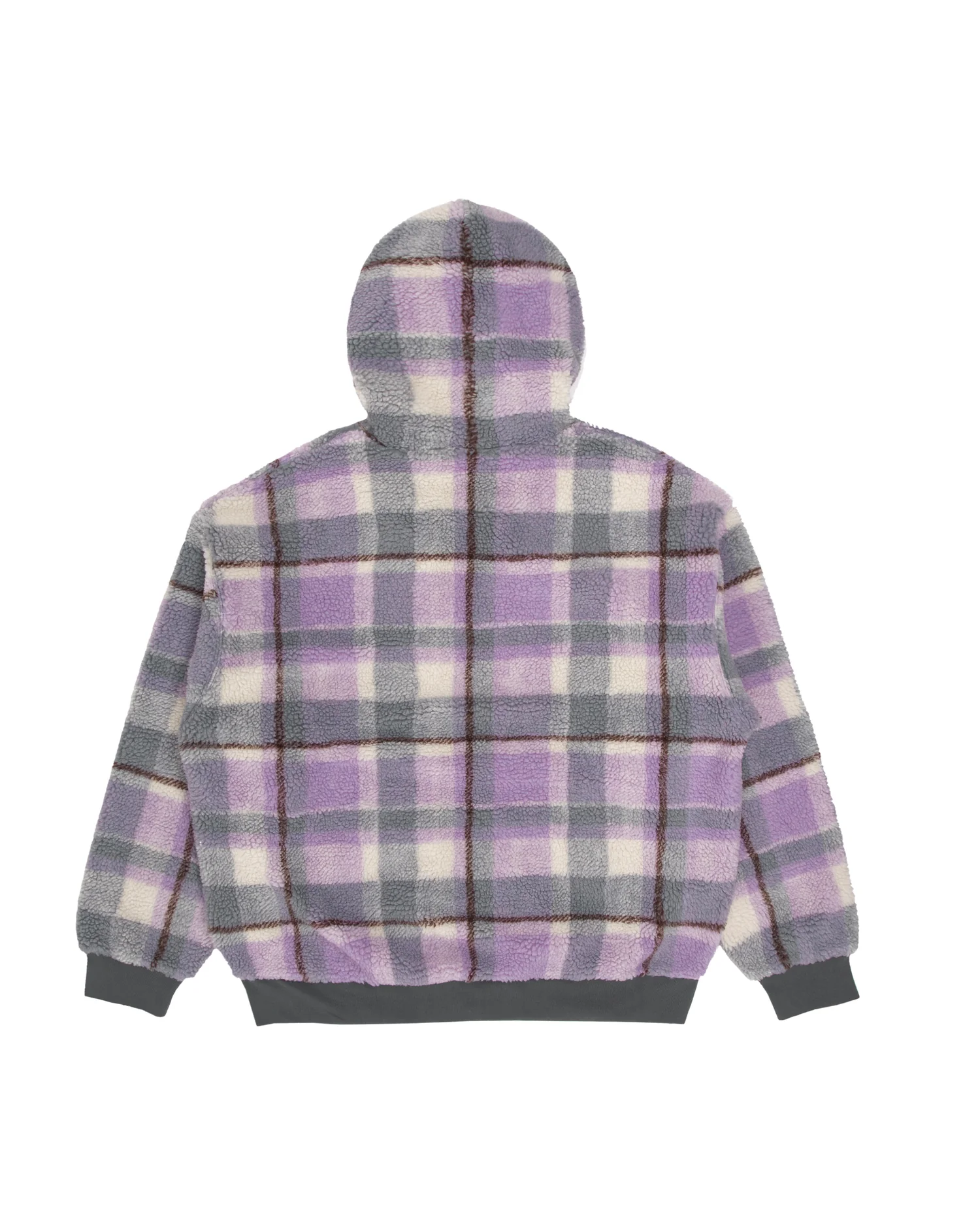 Moonface plaid fleece zip-up hoodie - Image 7
