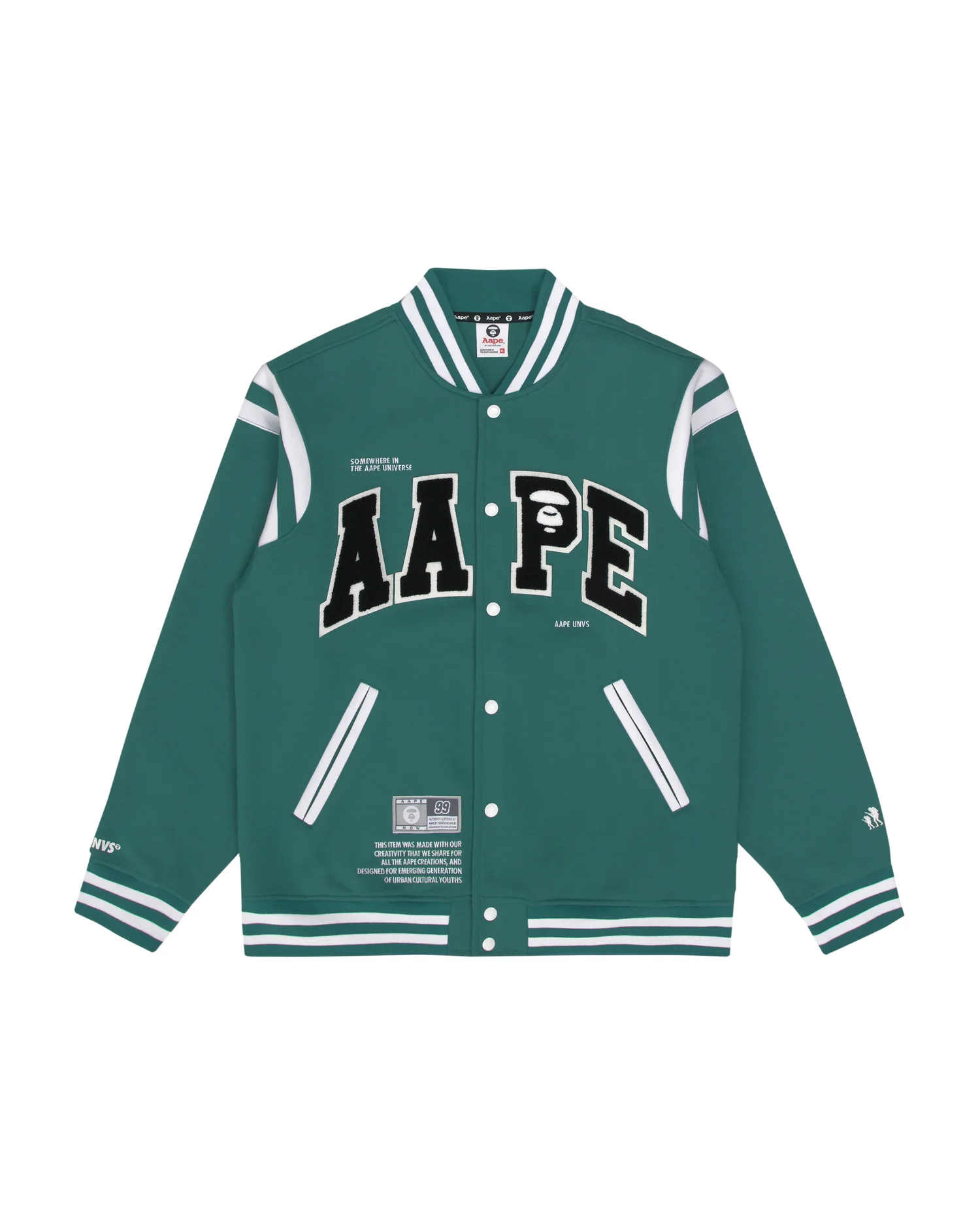 Moonface patch baseball jacket