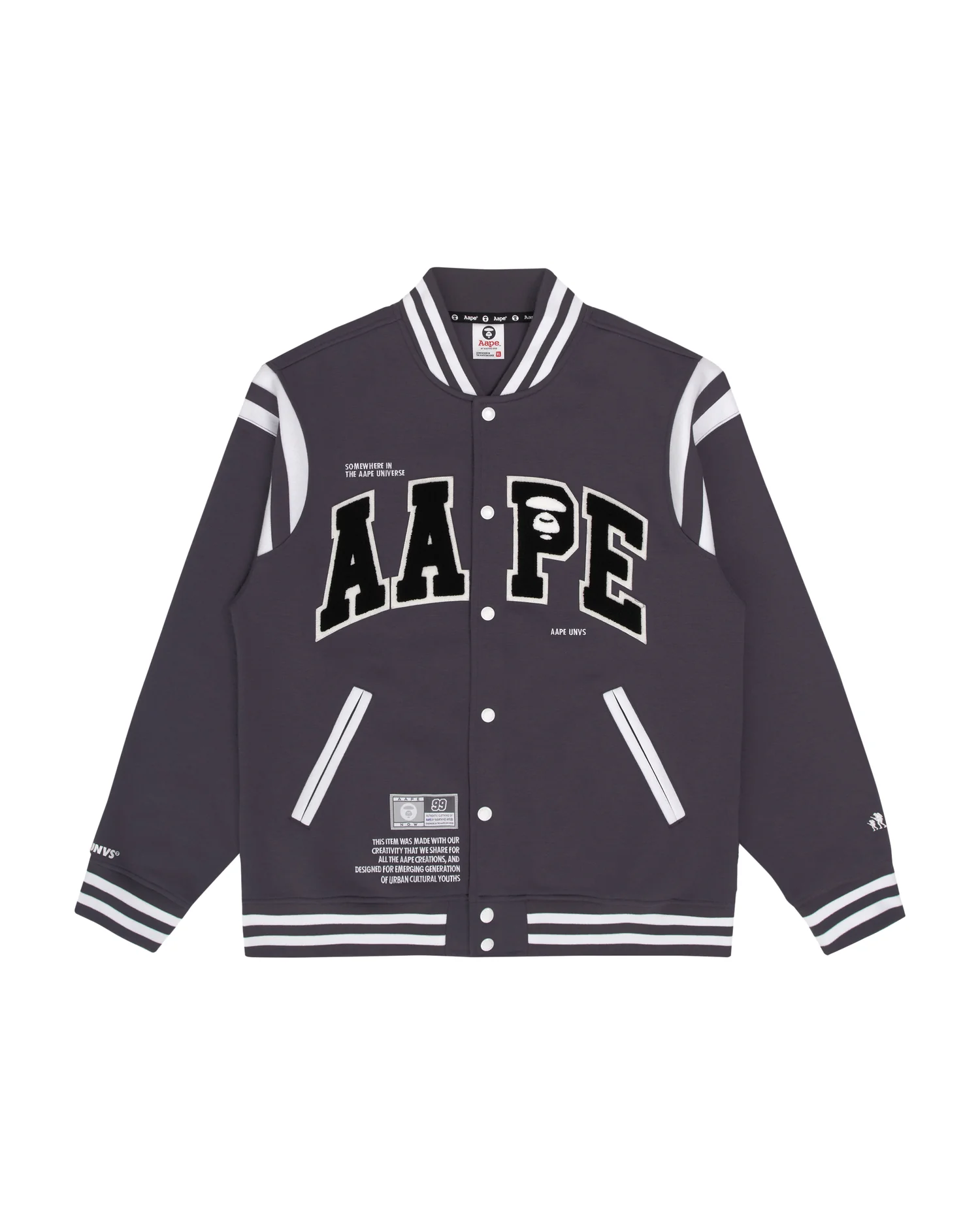 Moonface patch baseball jacket - Image 6