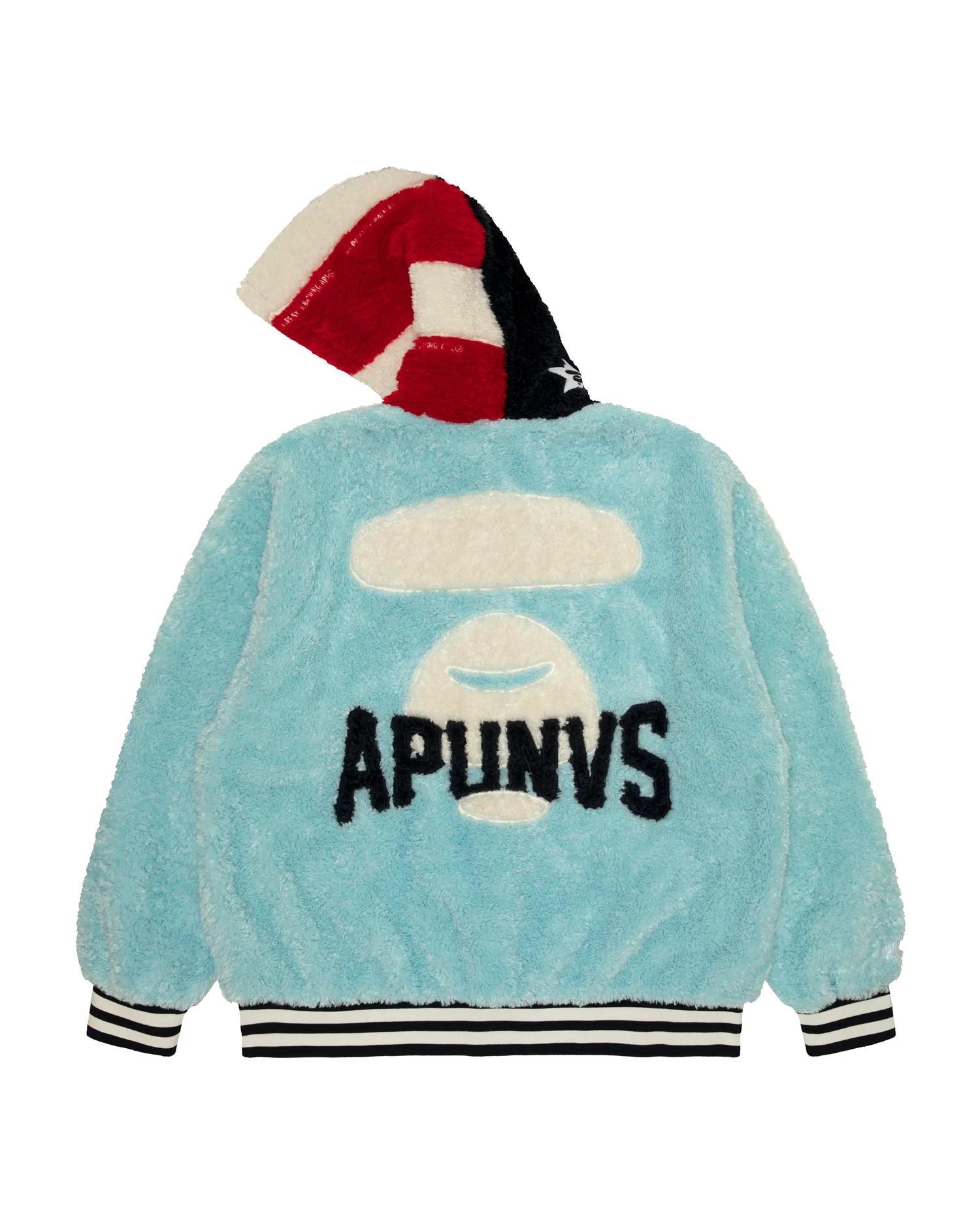 Moonface hooded fluffy varsity jacket - Image 2