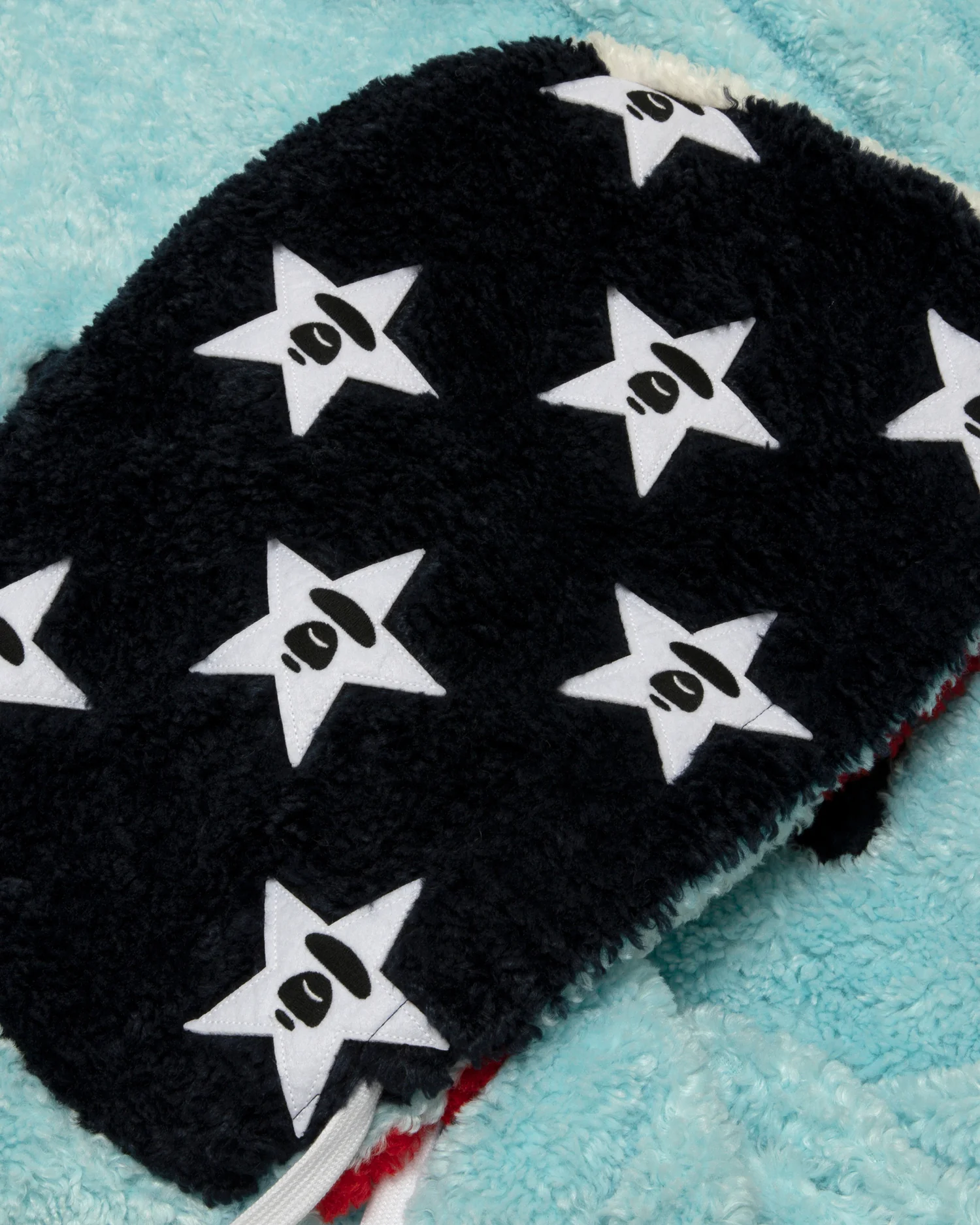 Moonface hooded fluffy varsity jacket - Image 4