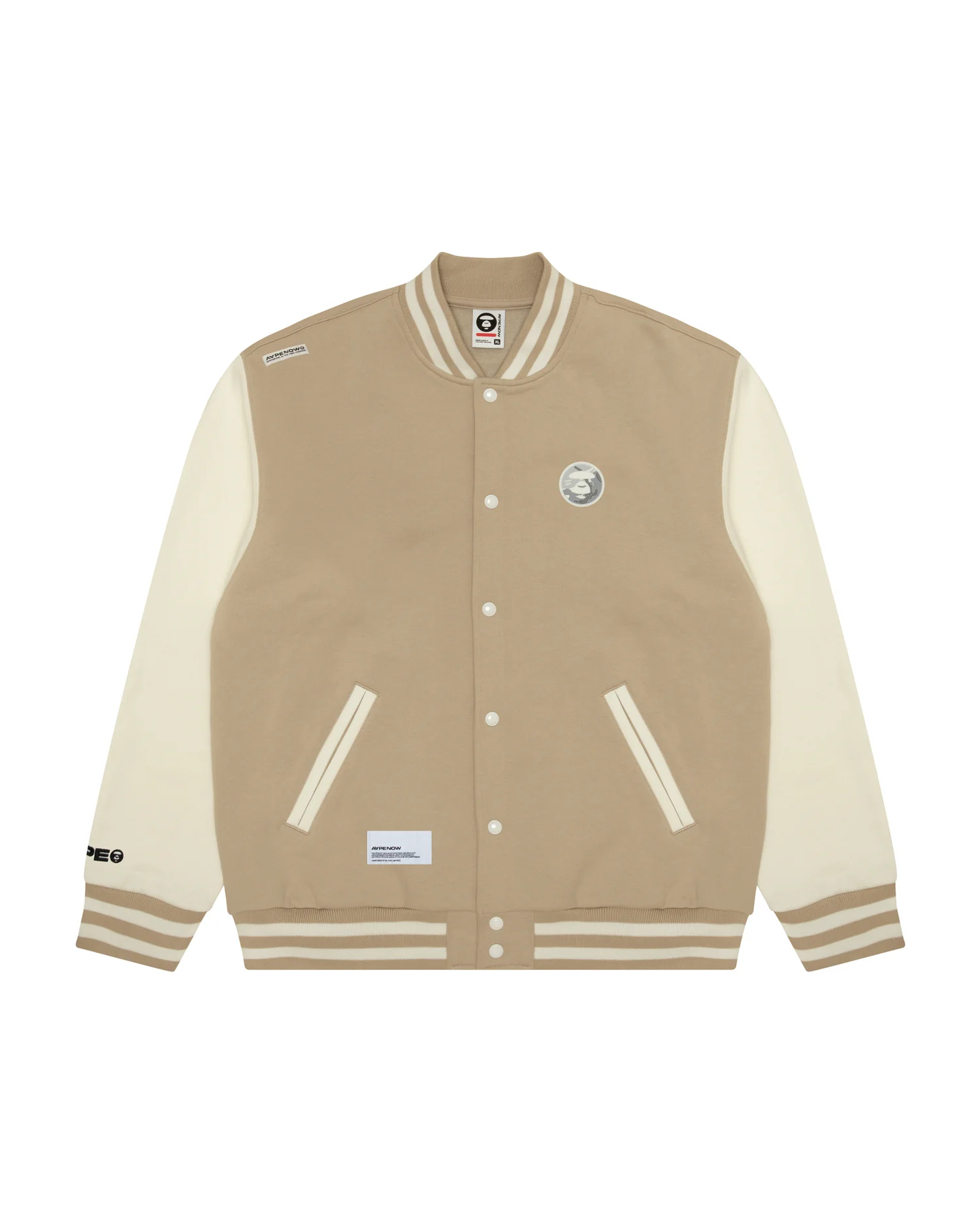 Moonface patch baseball jacket