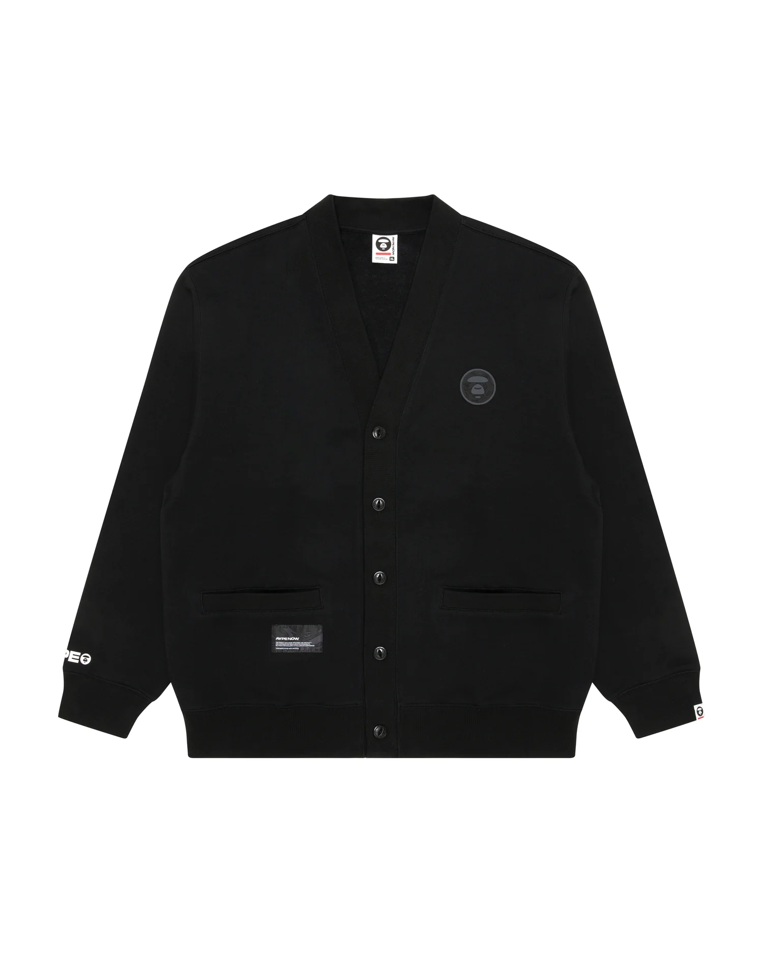 Moonface patch sweat cardigan