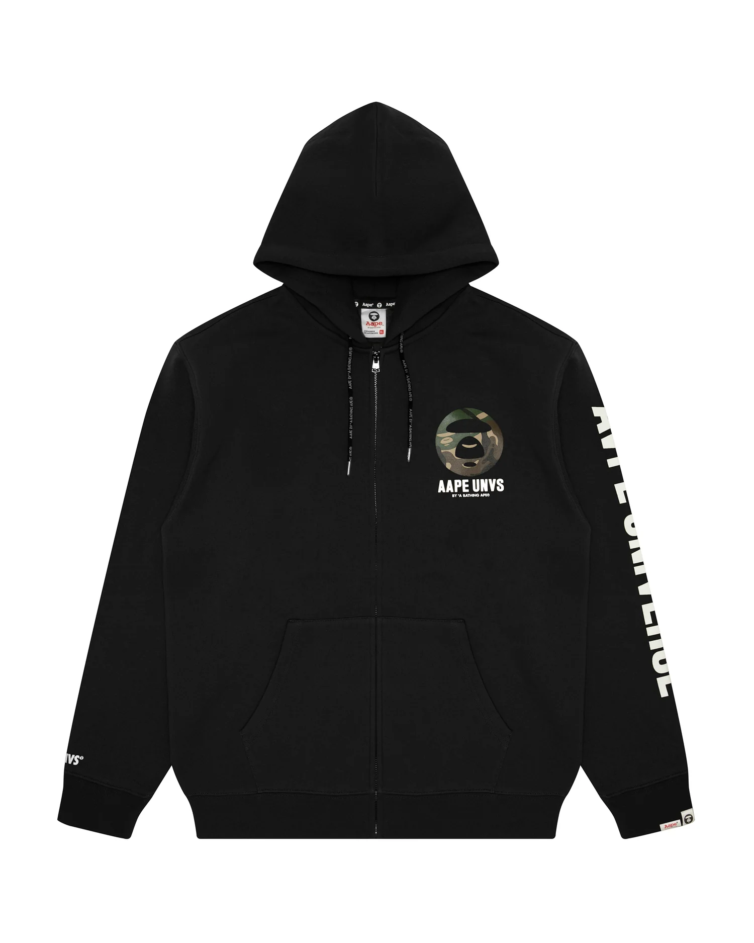 Moonface printed zip-up hoodie