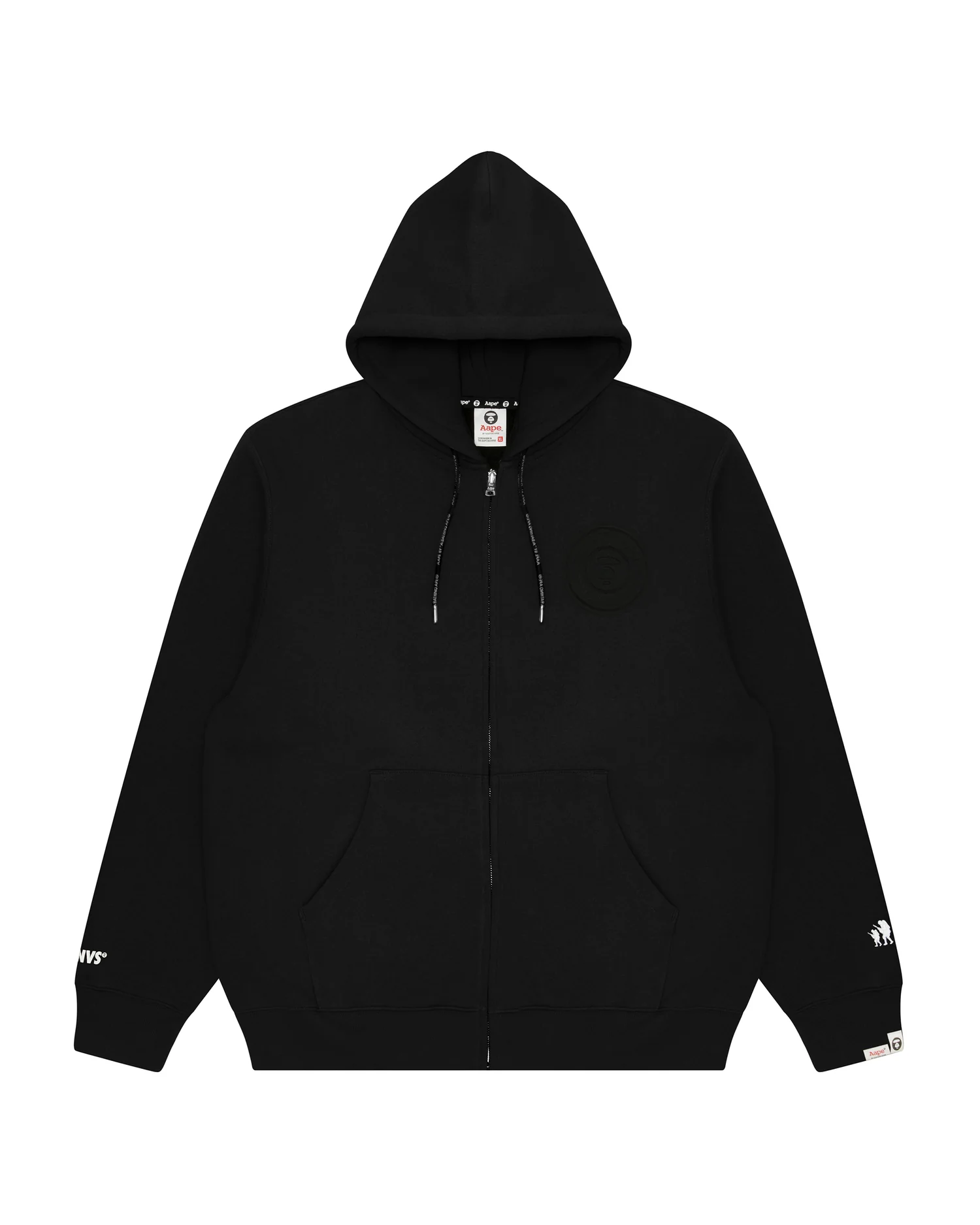 Moonface debossed zip-up hoodie