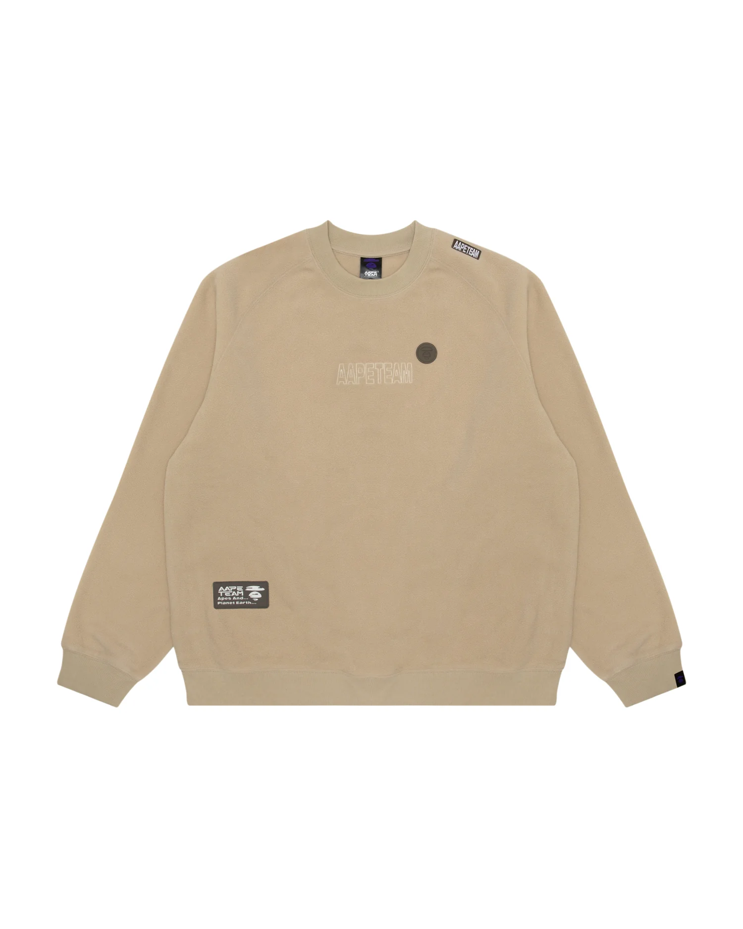 Moonface patch fleece sweatshirt