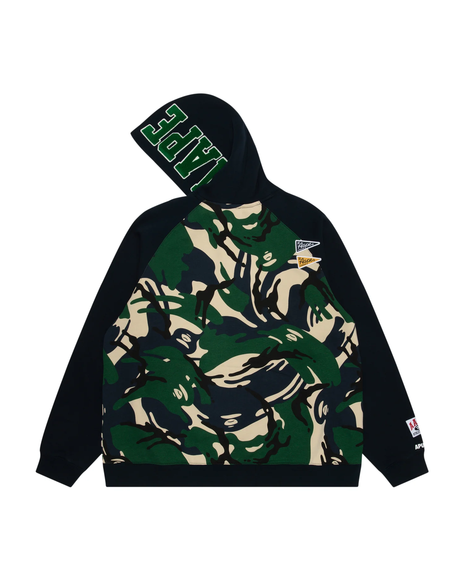 Moonface embroidered camo raglan hoodie - Image 2