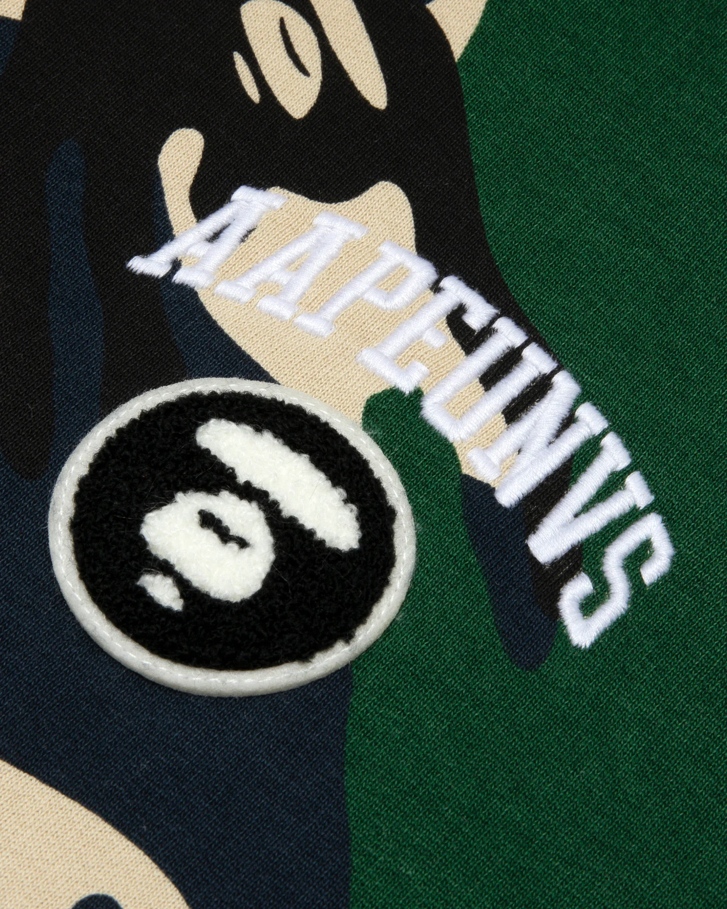 Moonface embroidered camo raglan hoodie - Image 3