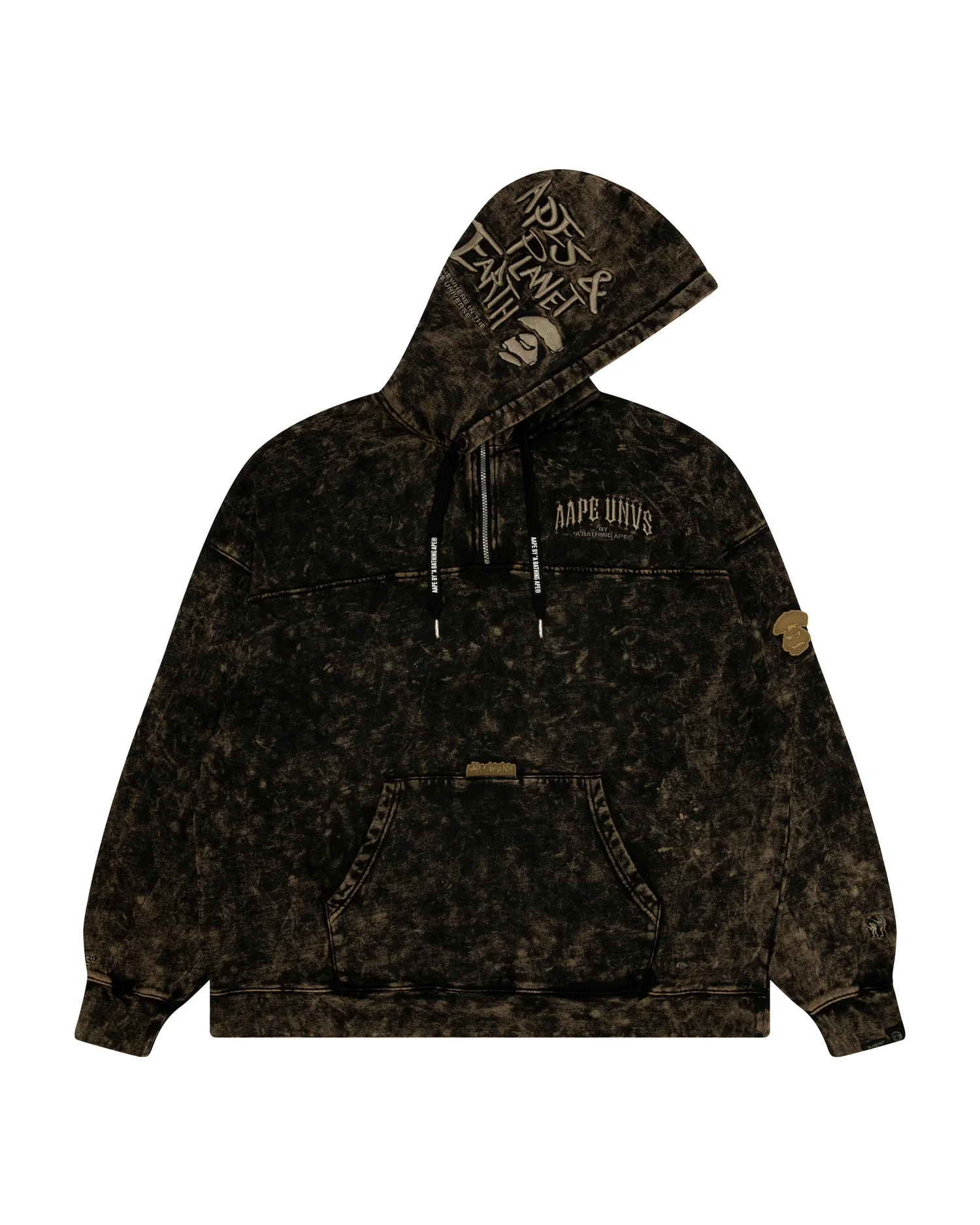 Moonface embroidered half-zip hoodie