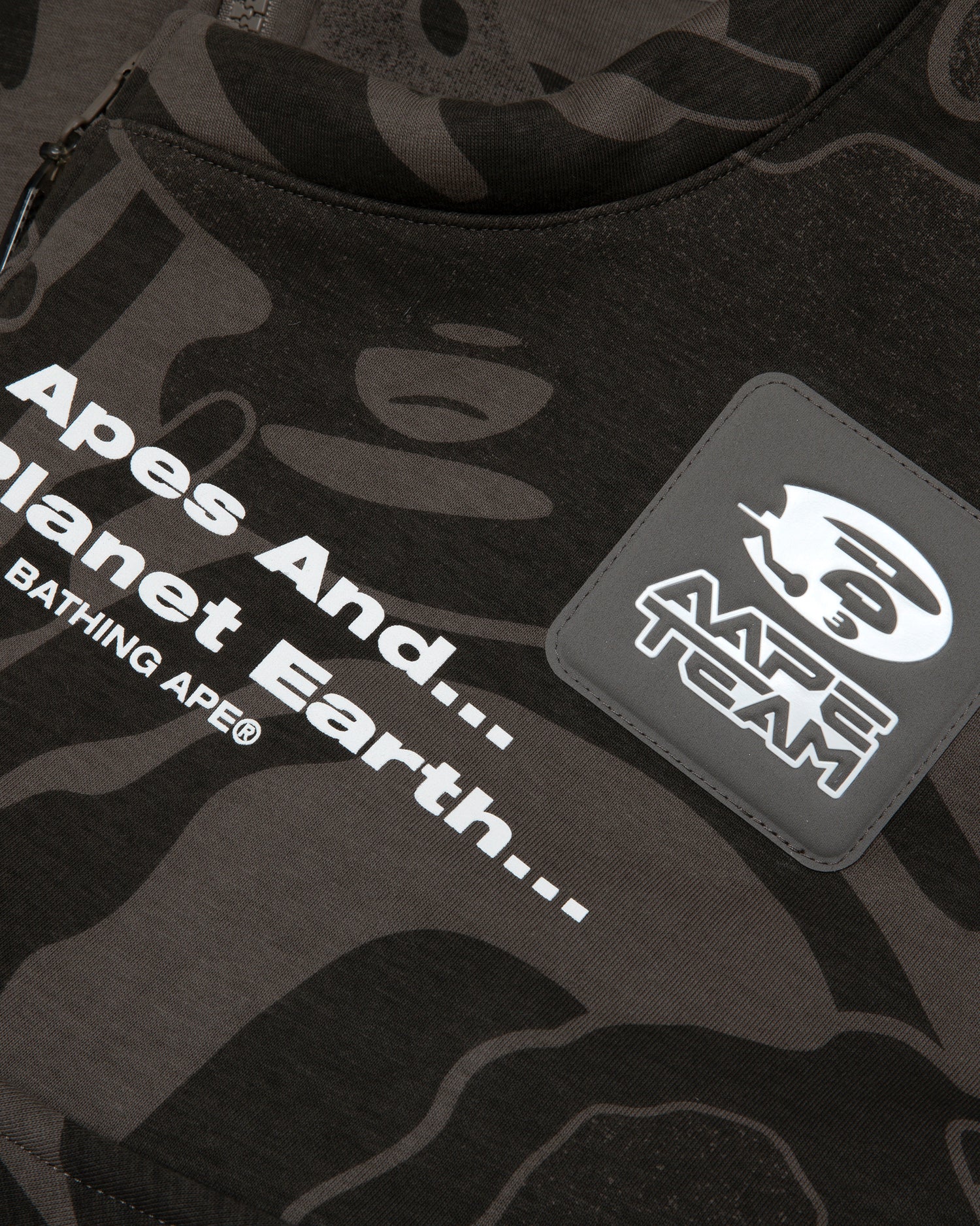 Moonface camo zip-up fleece hoodie - Image 4