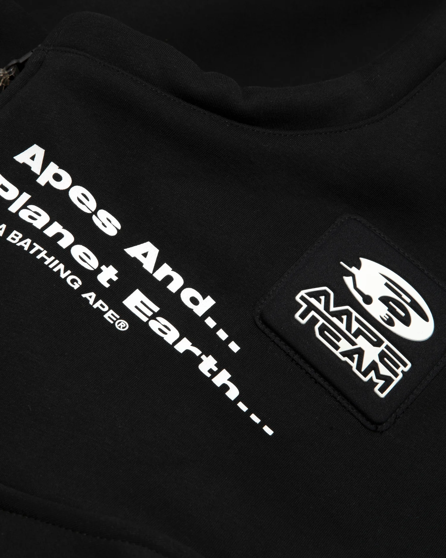 Moonface patch zip-up hoodie - Image 4