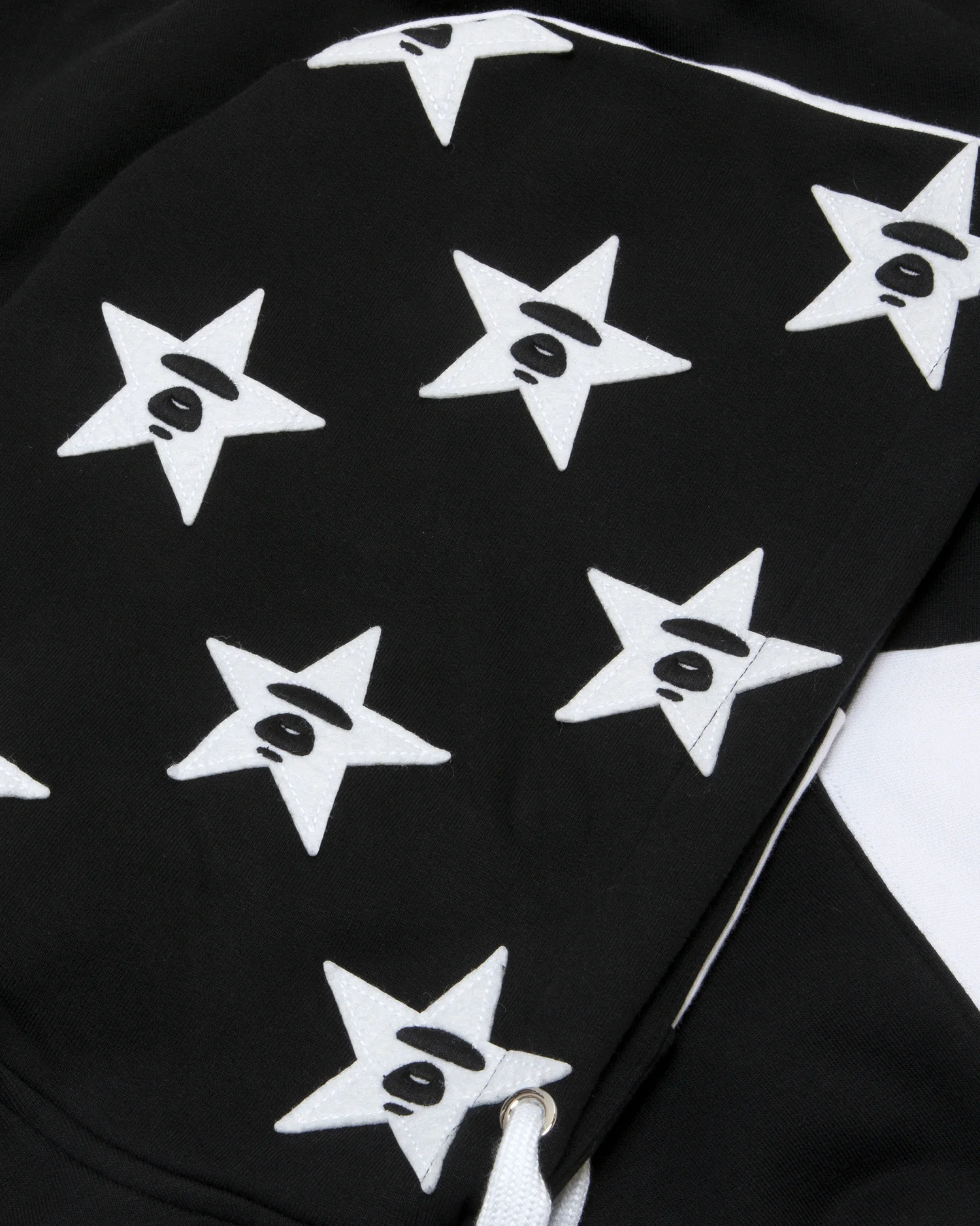 Moonface embroidered hooded baseball jacket - Image 3