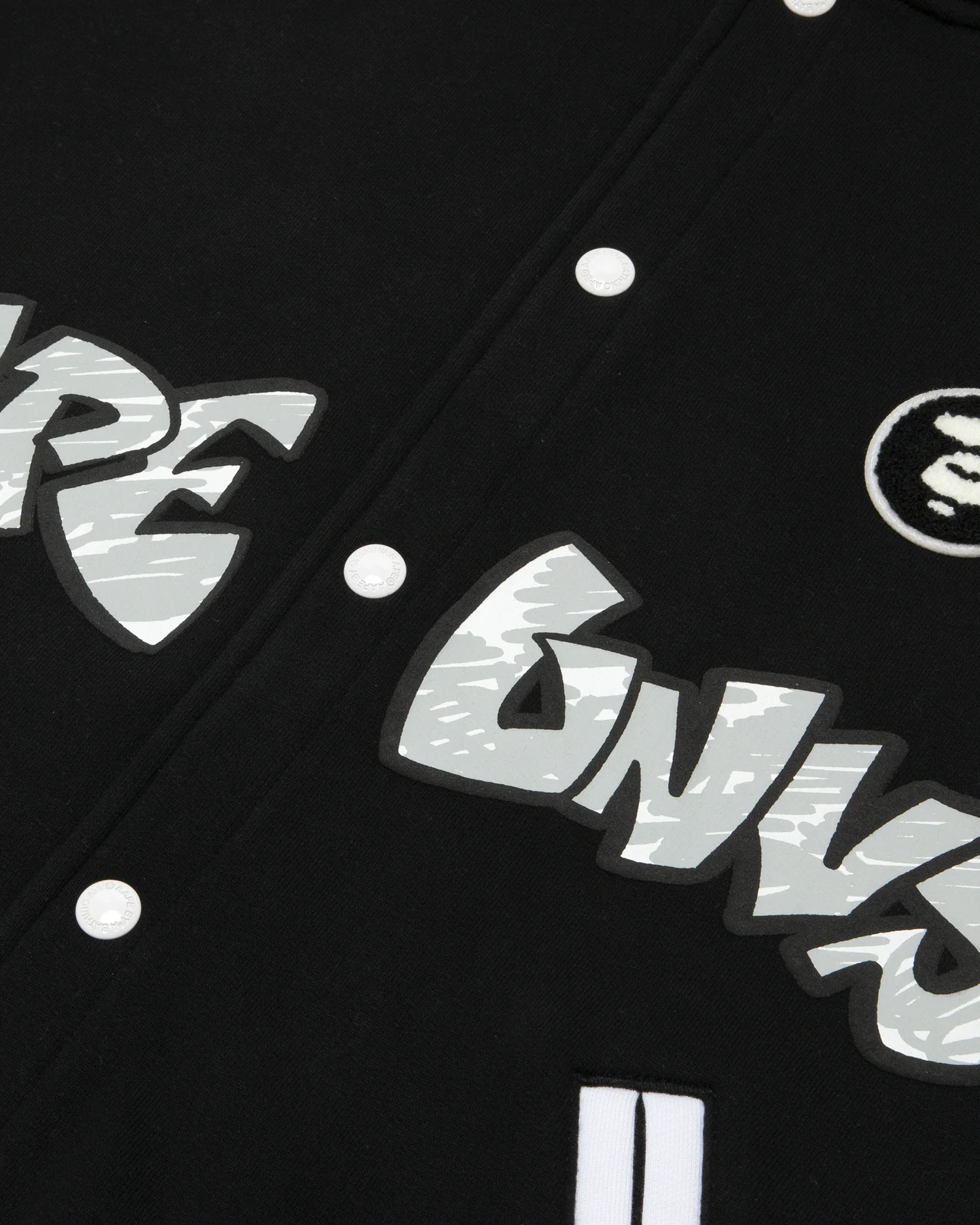 Moonface embroidered hooded baseball jacket - Image 4