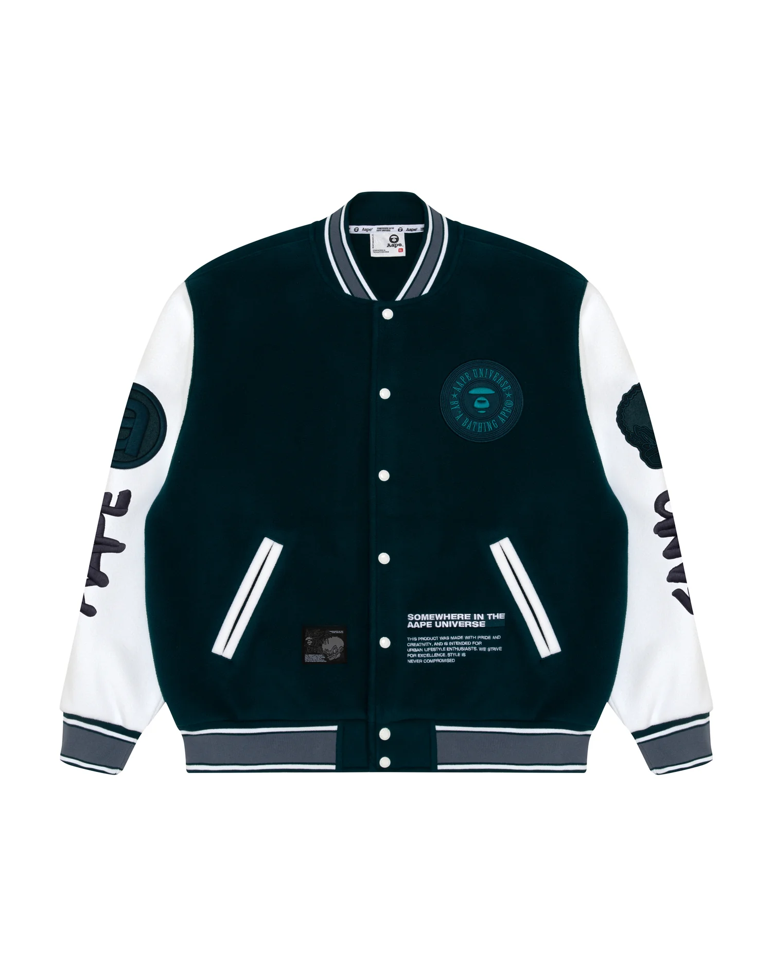 Moonface embroidered baseball jacket - Image 6