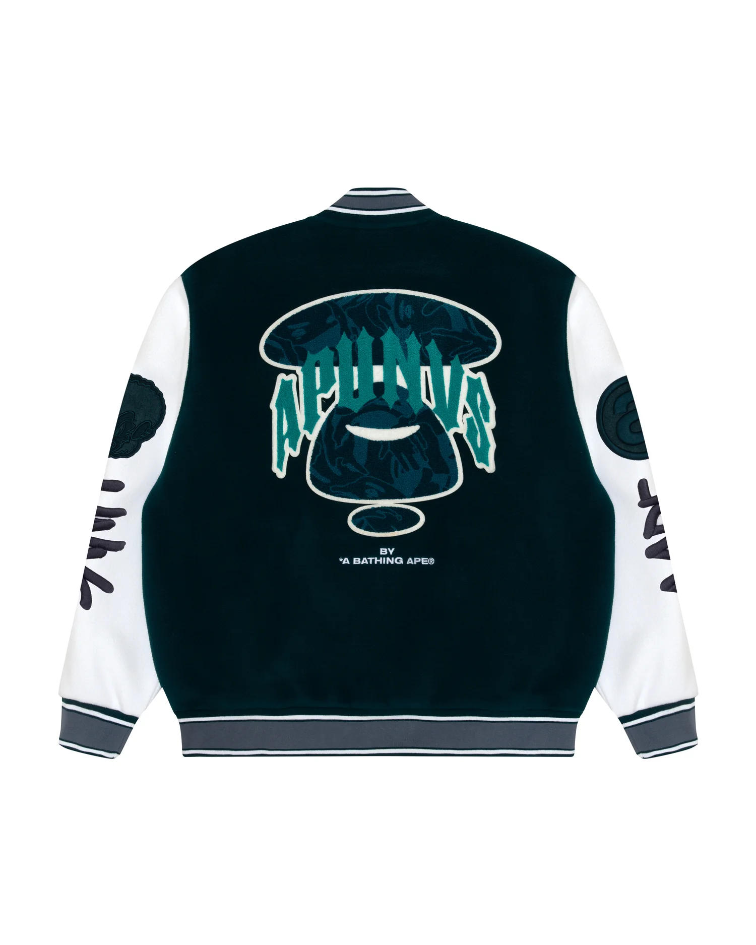 Moonface embroidered baseball jacket - Image 7