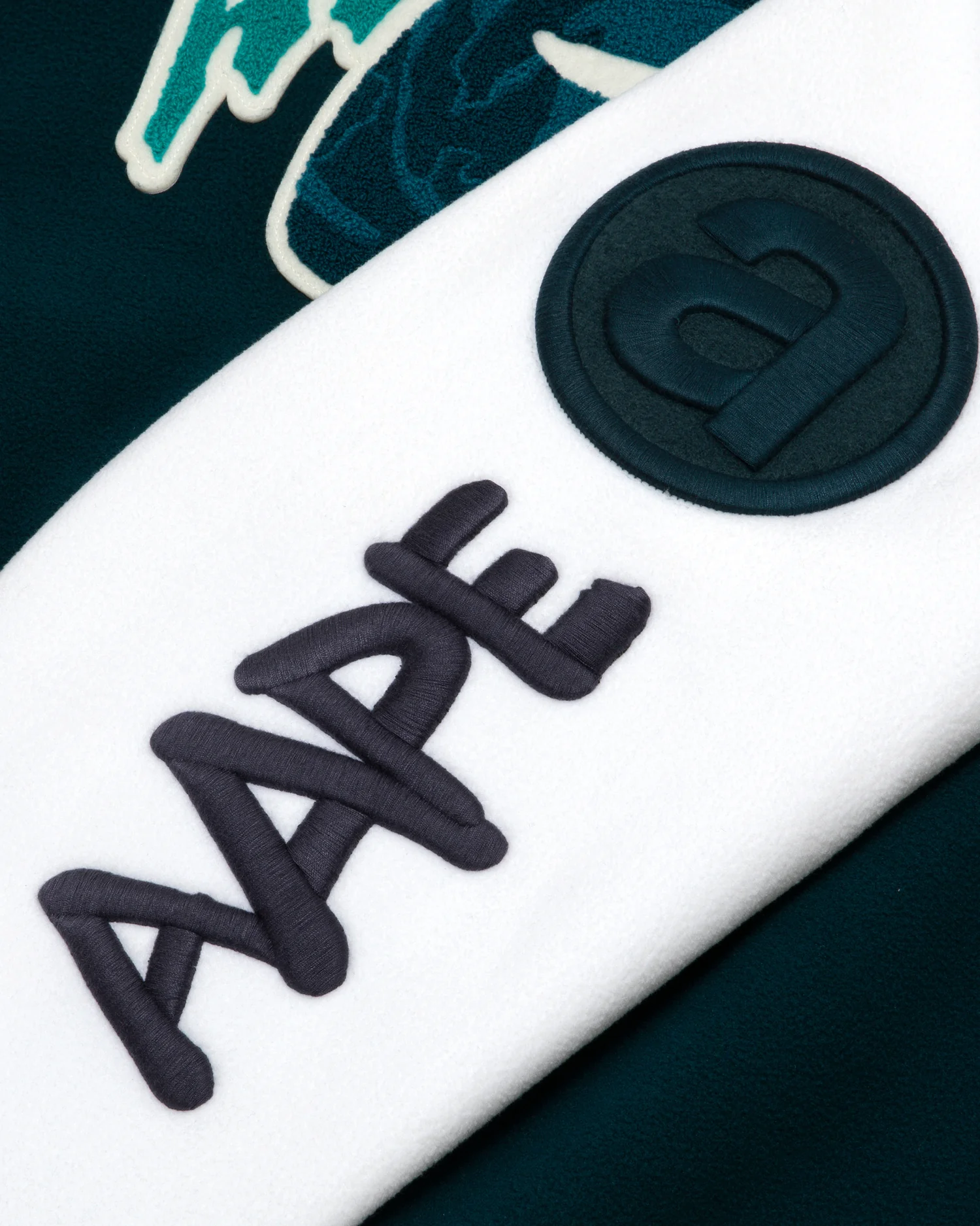 Moonface embroidered baseball jacket - Image 9