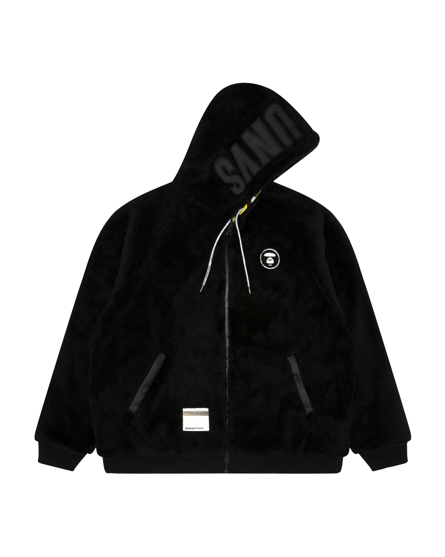 Moonface embroidered reversible zip-up hoodie