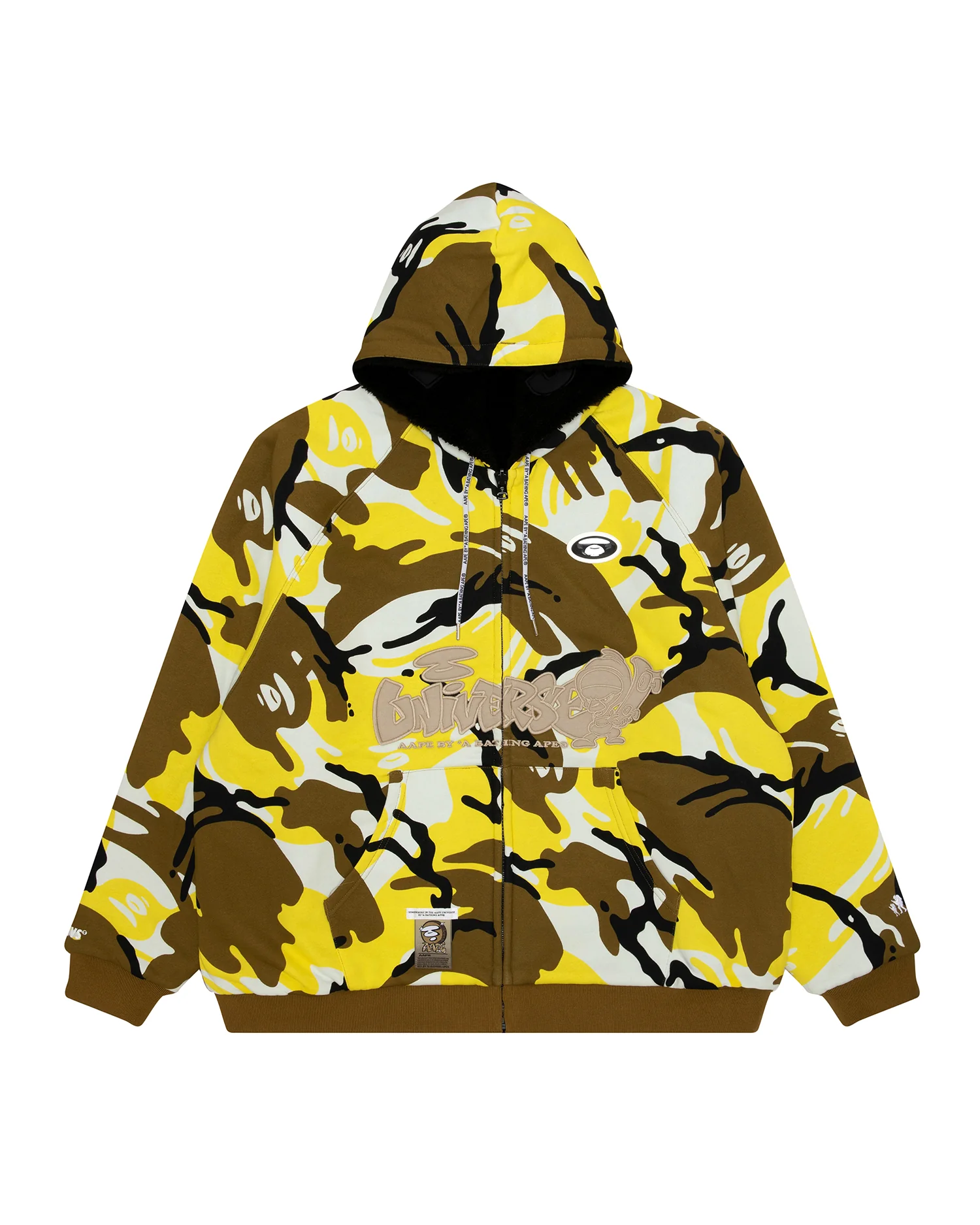 Moonface embroidered reversible zip-up hoodie - Image 3
