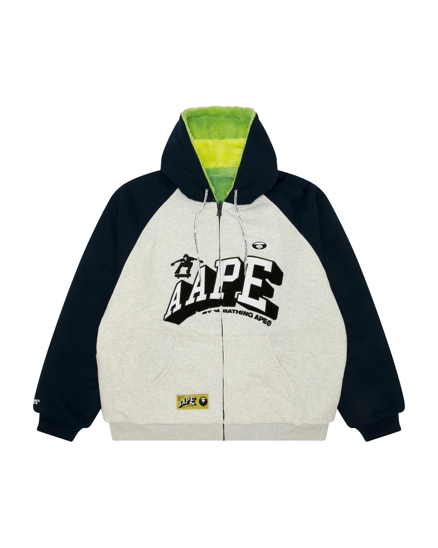 Moonface logo gradient zip-up fleece hoodie - Image 3