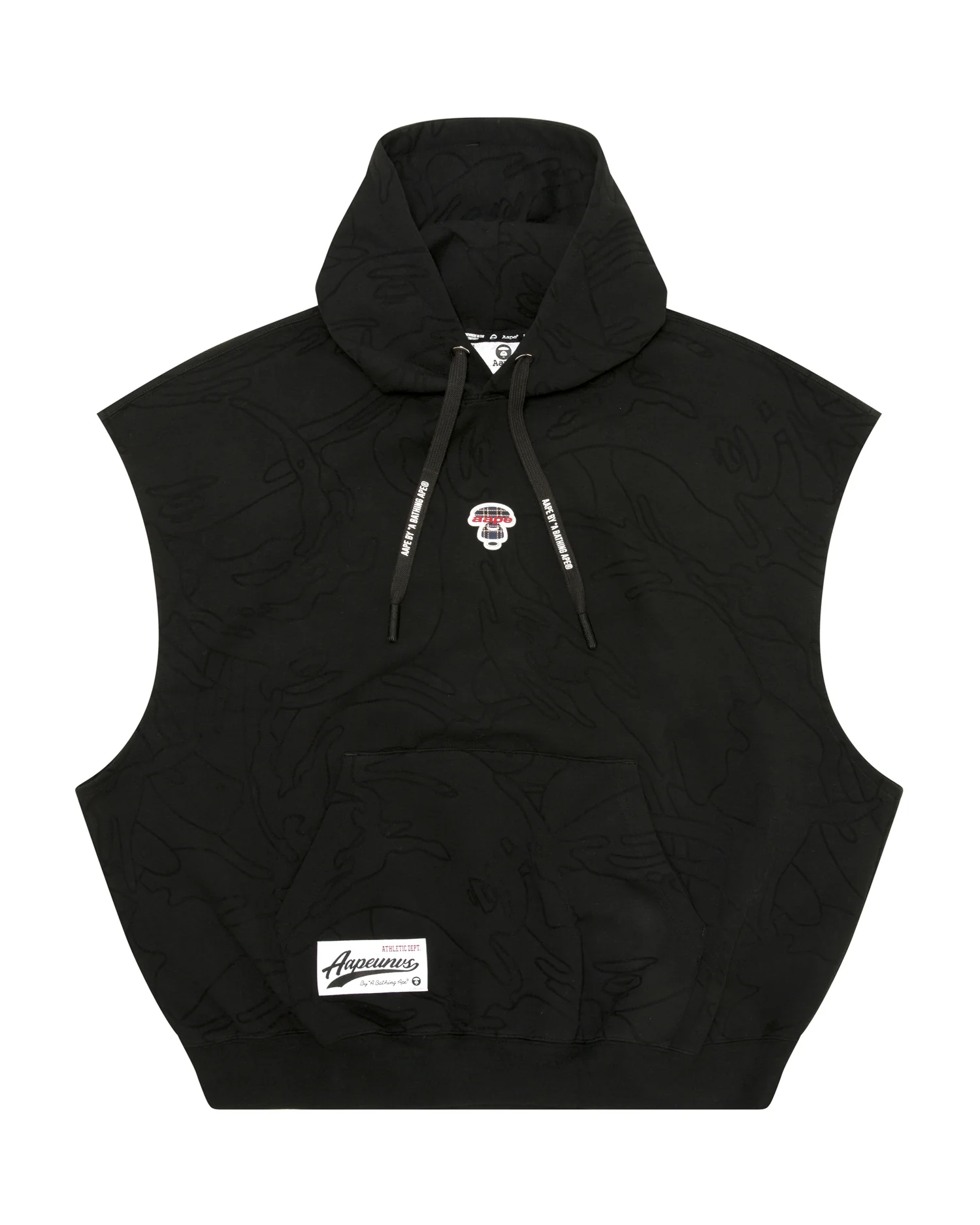Moonface logo camo sleeveless hoodie