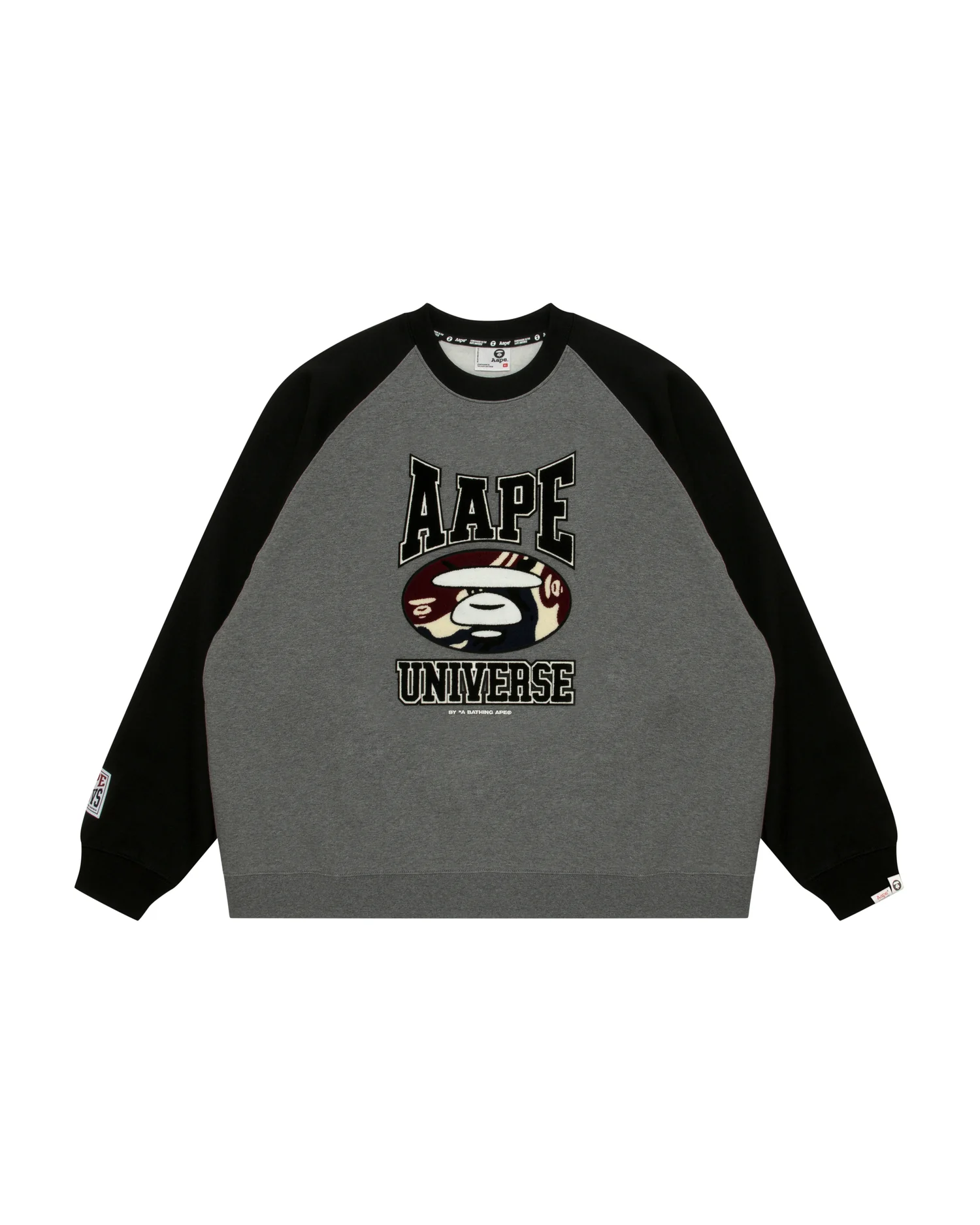 AAPE universe moonface logo raglan sweatshirt