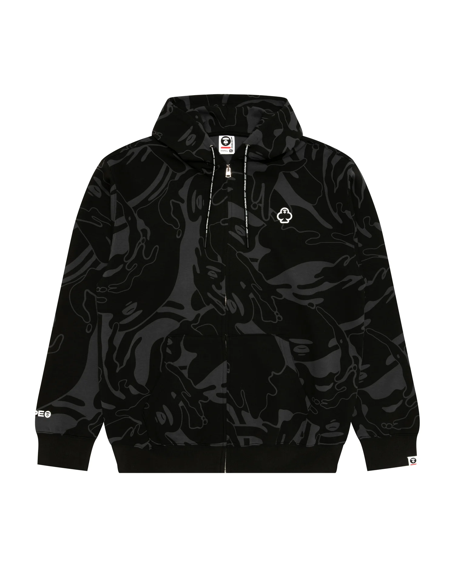 AAPENOW clover moonface zip-up hoodie