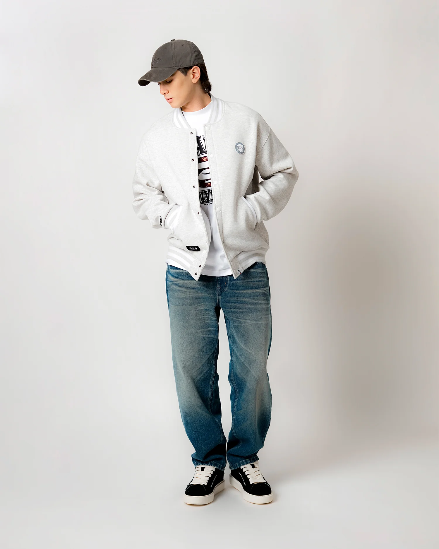 AAPENOW moonface varsity jacket - Image 2