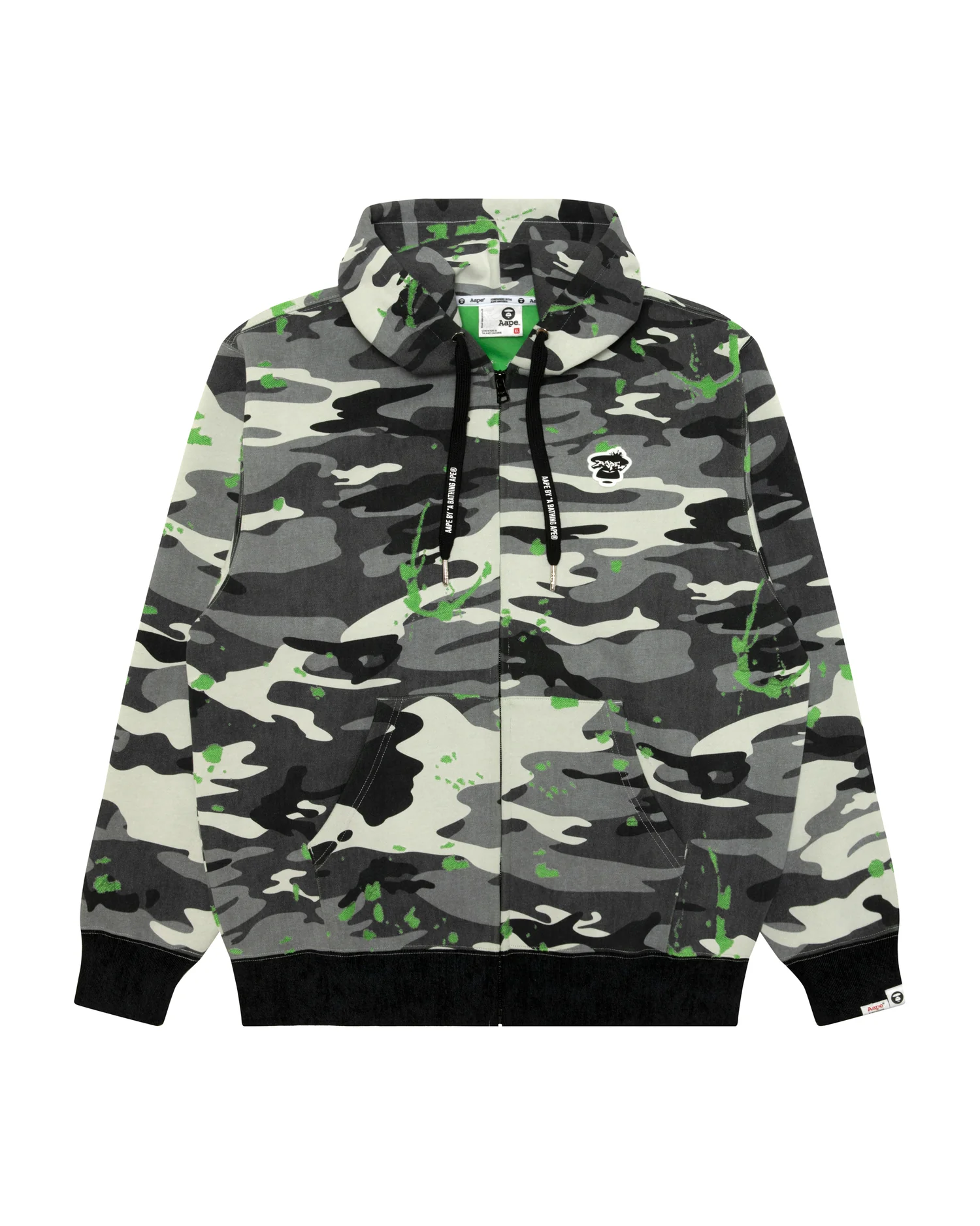 Moonface camo zip-up hoodie