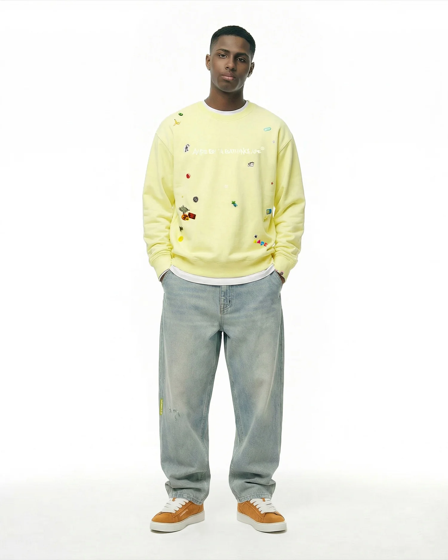 Sticker print crew neck sweatshirt - Image 2