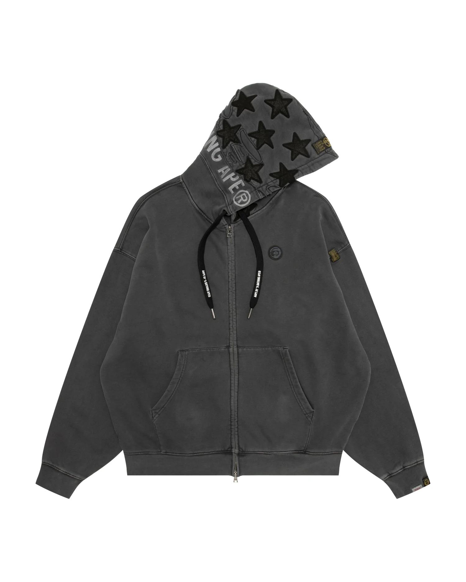 Moonface star hooded zip-up sweatshirt