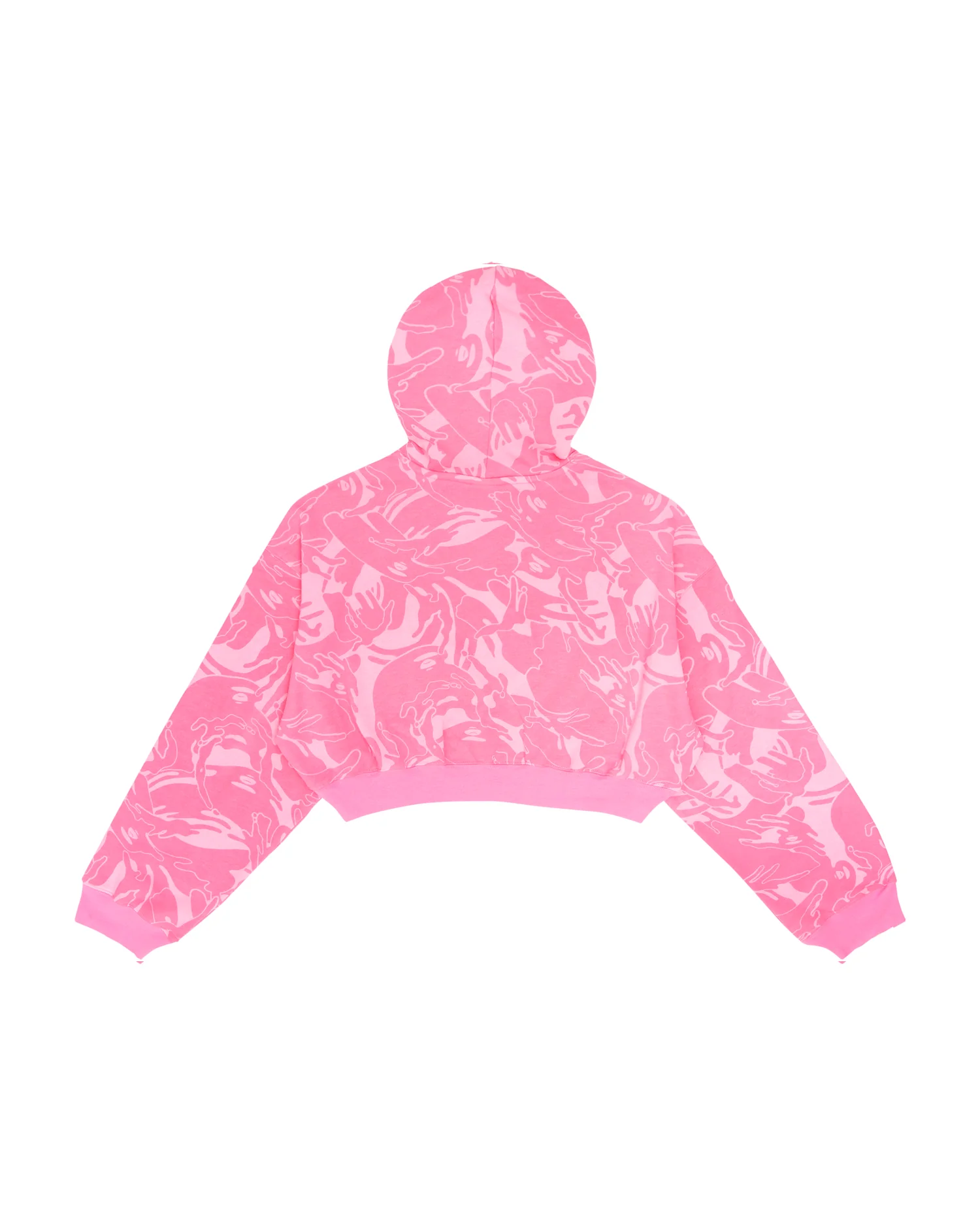 Moonface patterned cropped hoodie - Image 2
