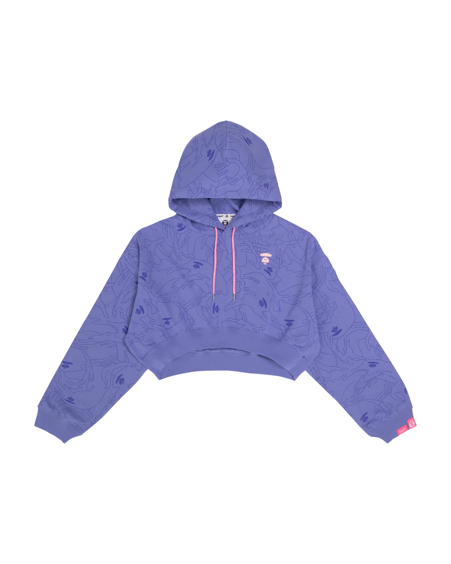Moonface patterned cropped hoodie - Image 6