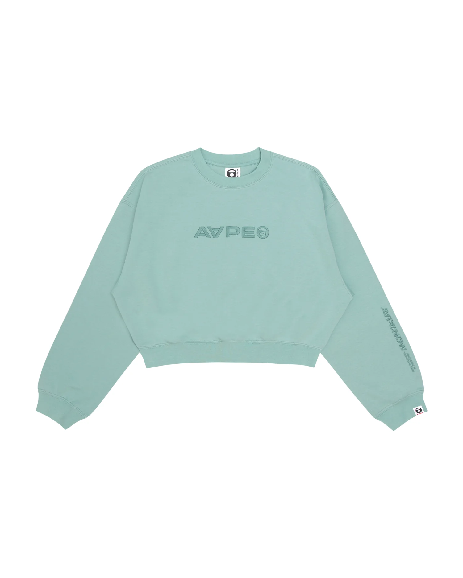 Moonface embroidered cropped sweatshirt