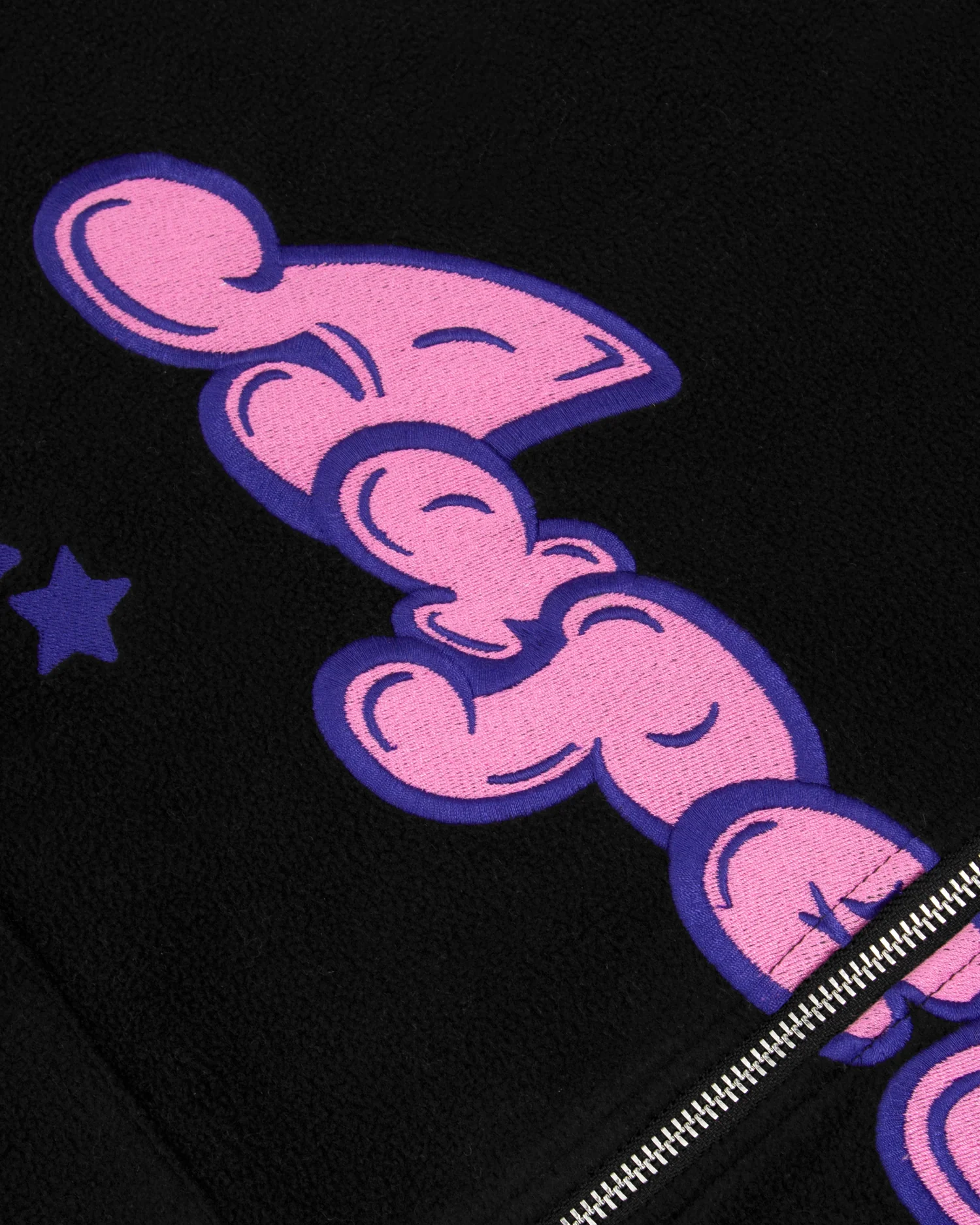 Moonface panelled fleece zip-up hoodie - Image 3
