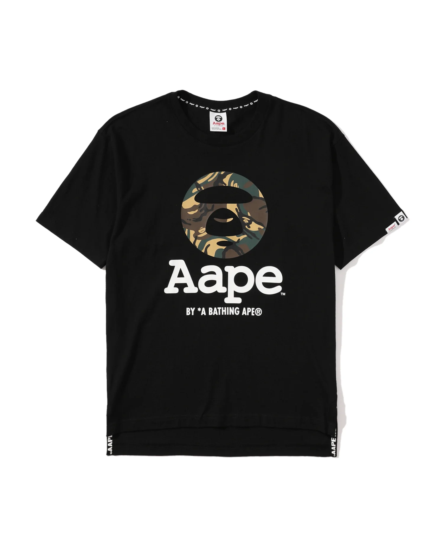 Drop hem logo print tee