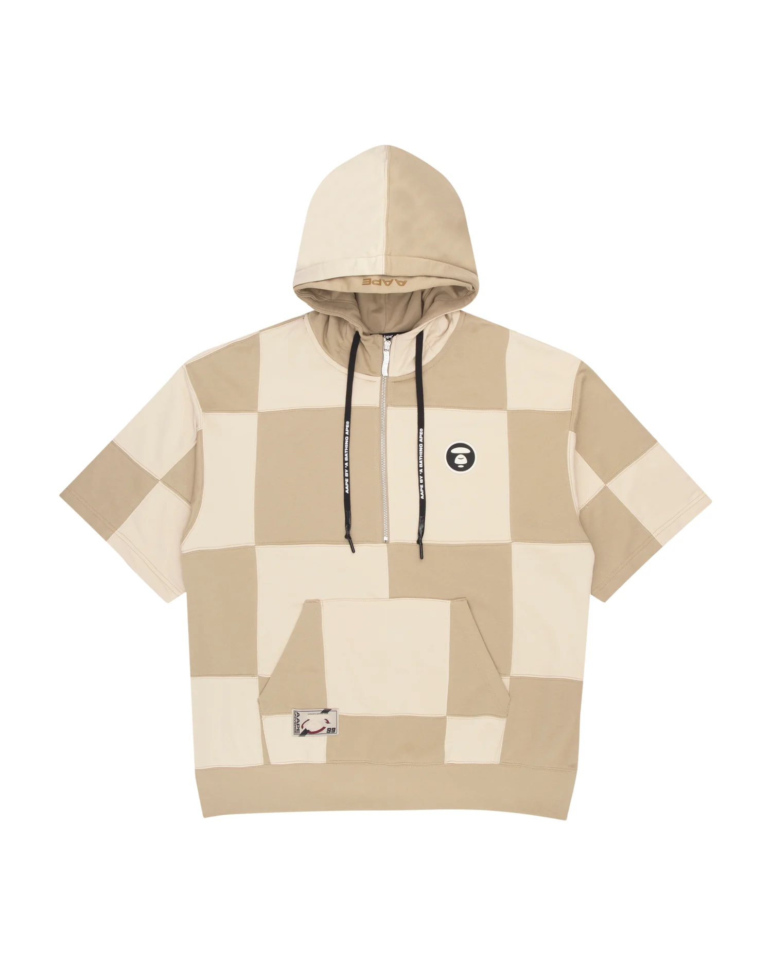 Moonface check S/S hoodie