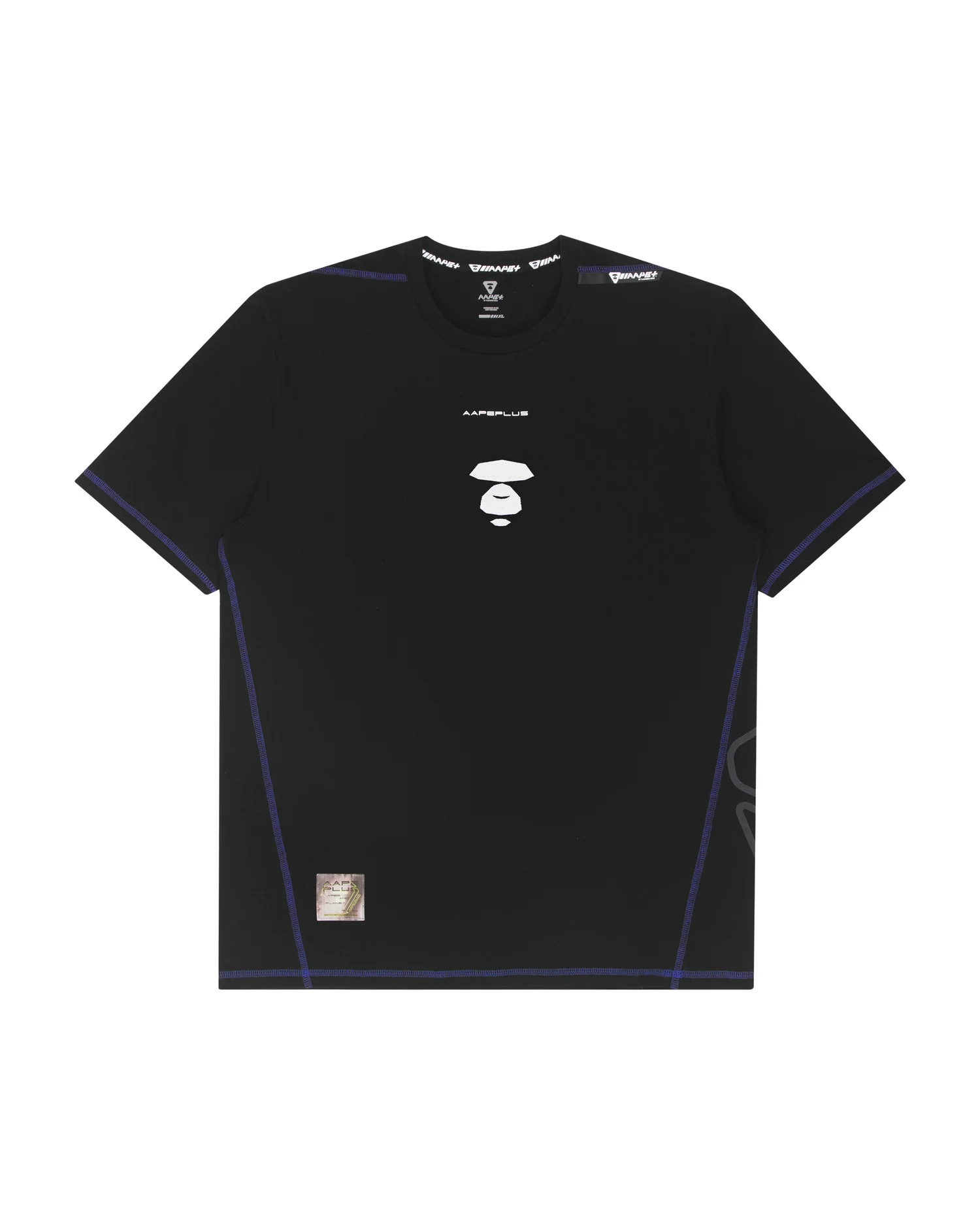 Moonface contrast stitch tee
