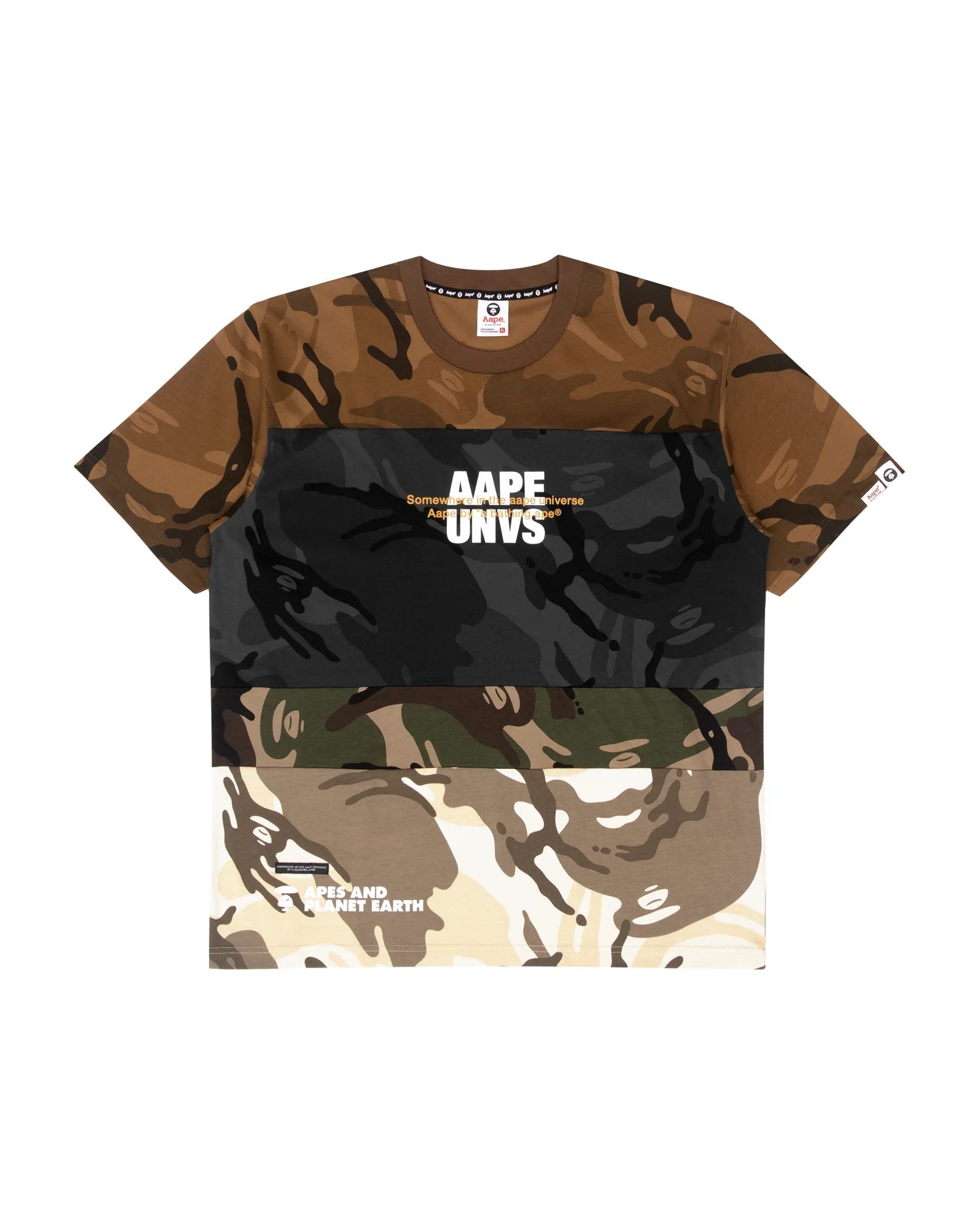 Colour block camo print tee - Image 6