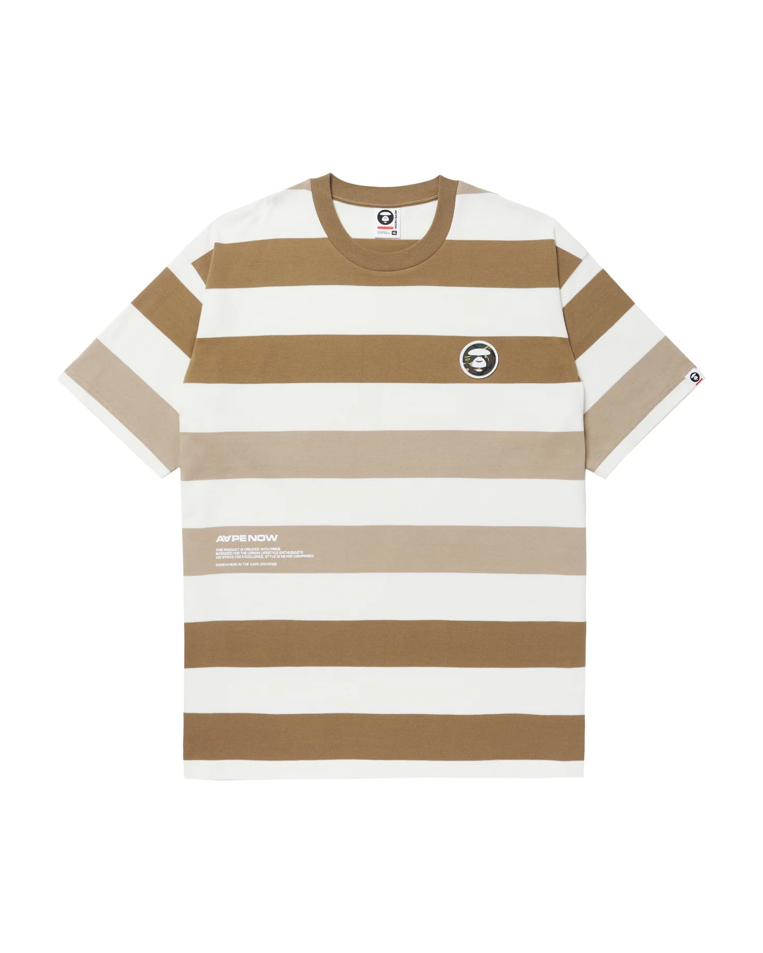 Moonface patch striped tee