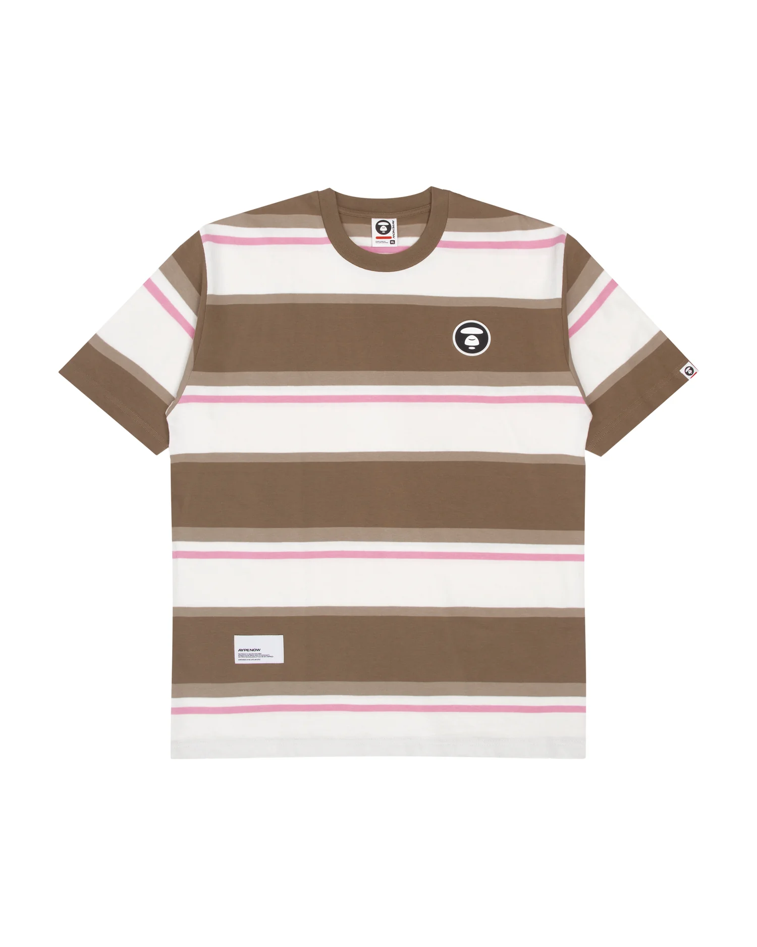 Moonface patch striped tee