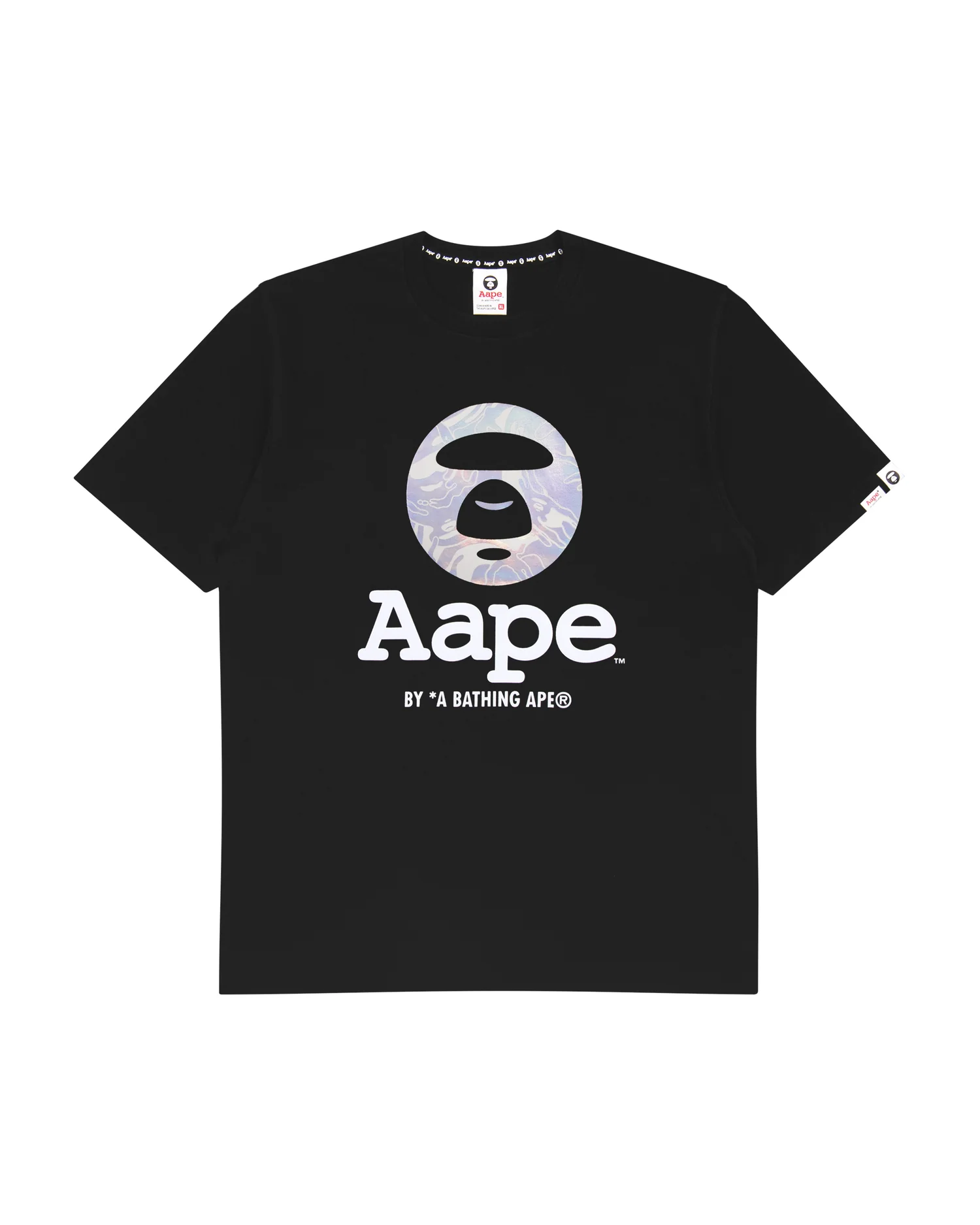 Moonface hologram logo tee