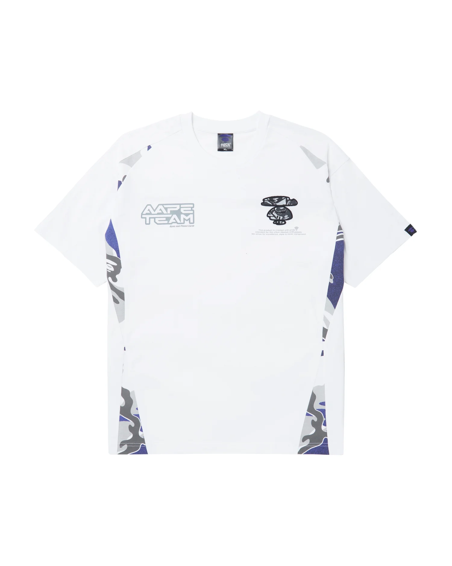 Moonface embroidered camo panelled tee
