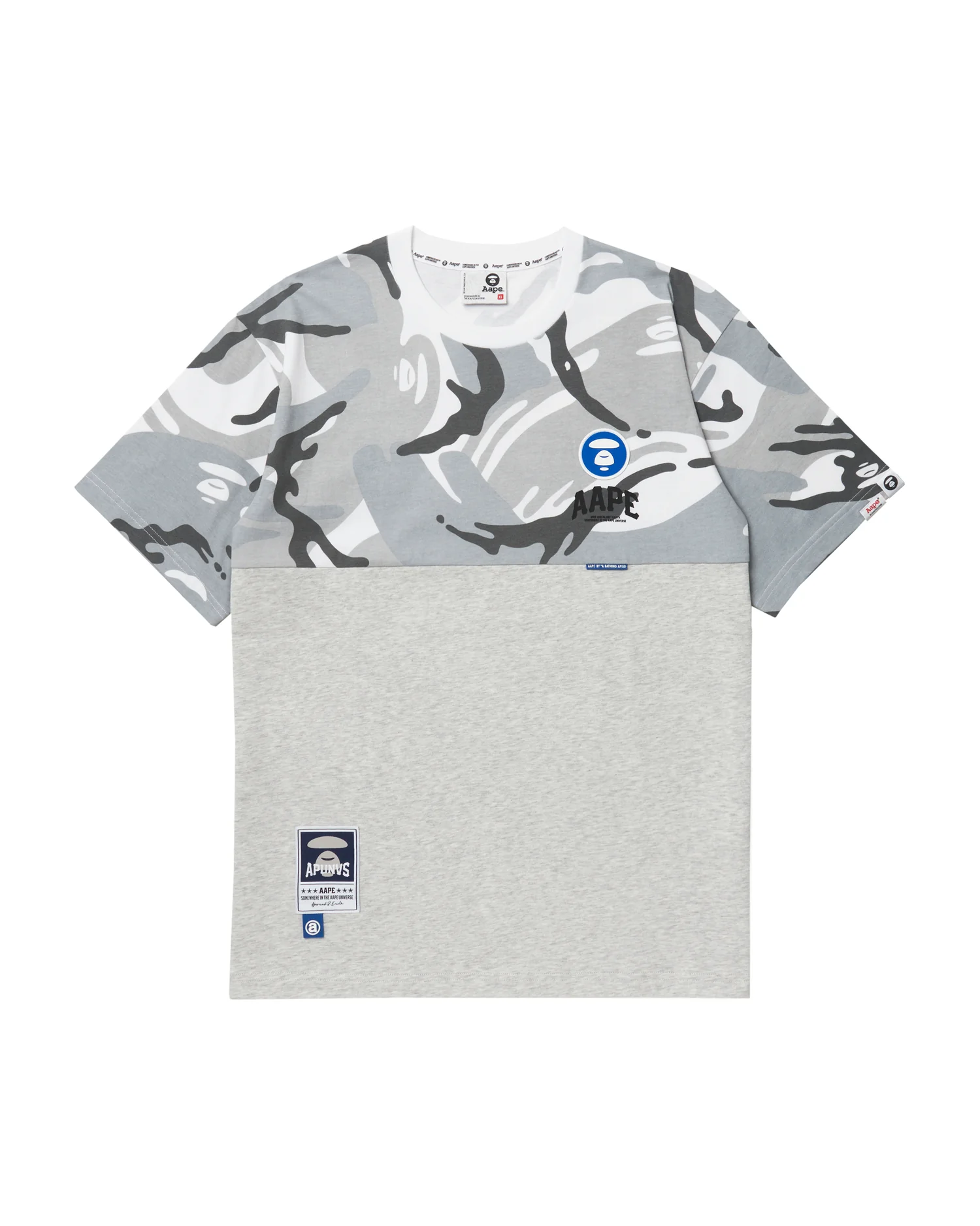 Moonface patch panelled tee
