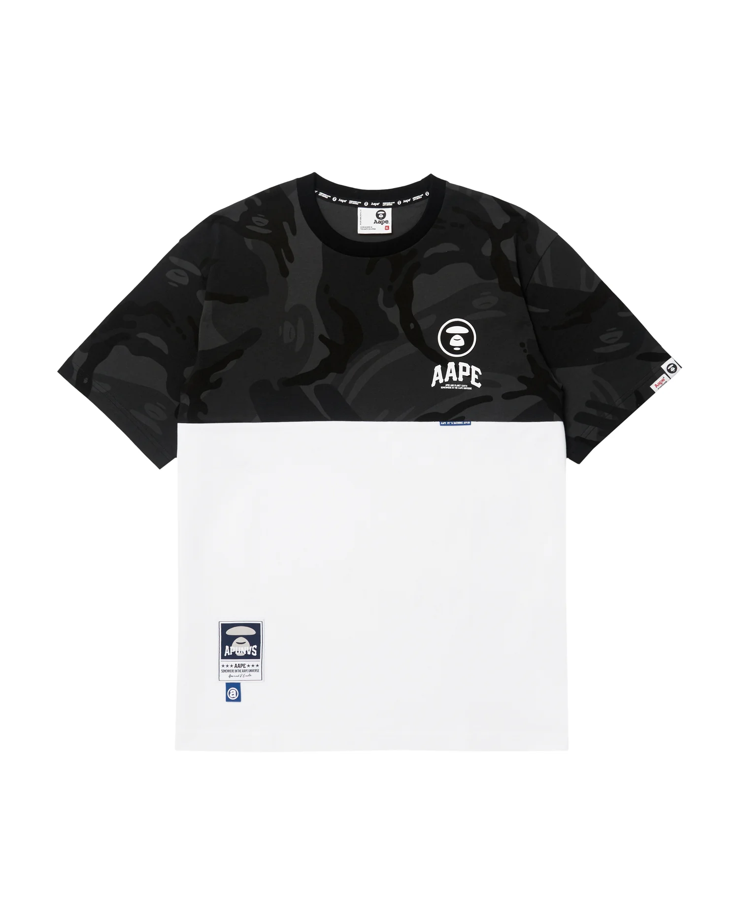 Moonface patch panelled tee