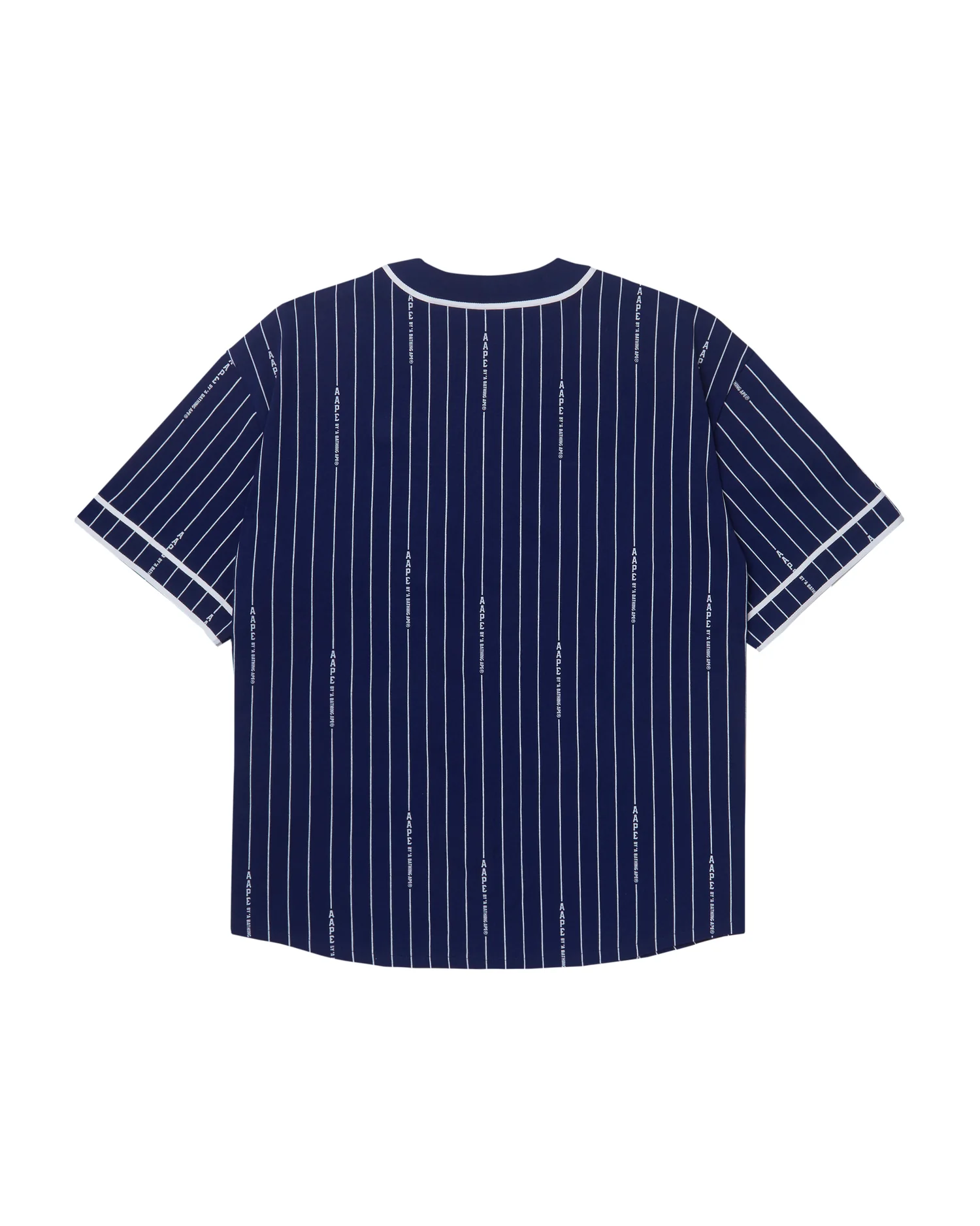Moonface patch striped short-sleeve baseball shirt - Image 2
