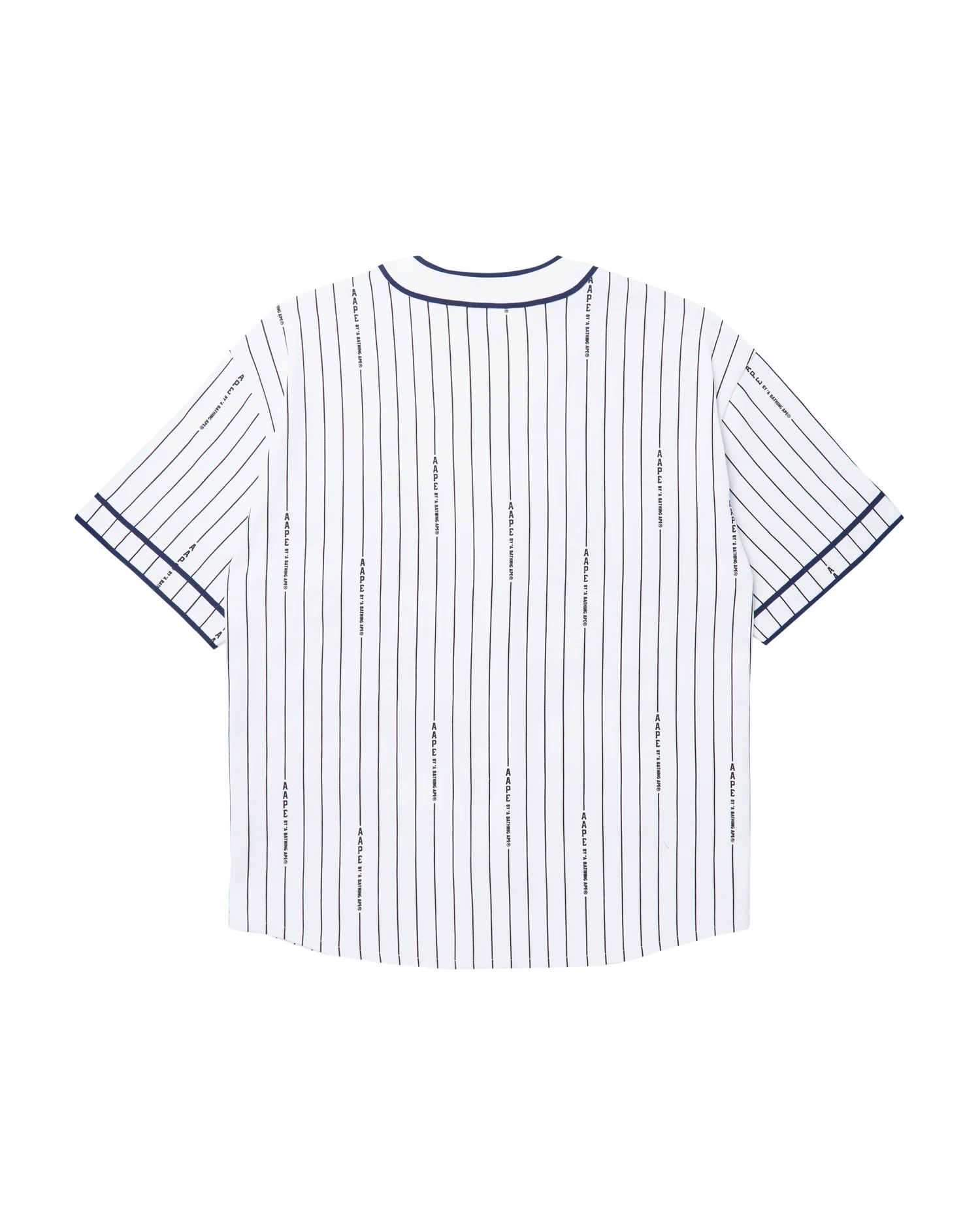 Moonface patch striped short-sleeve baseball shirt - Image 7