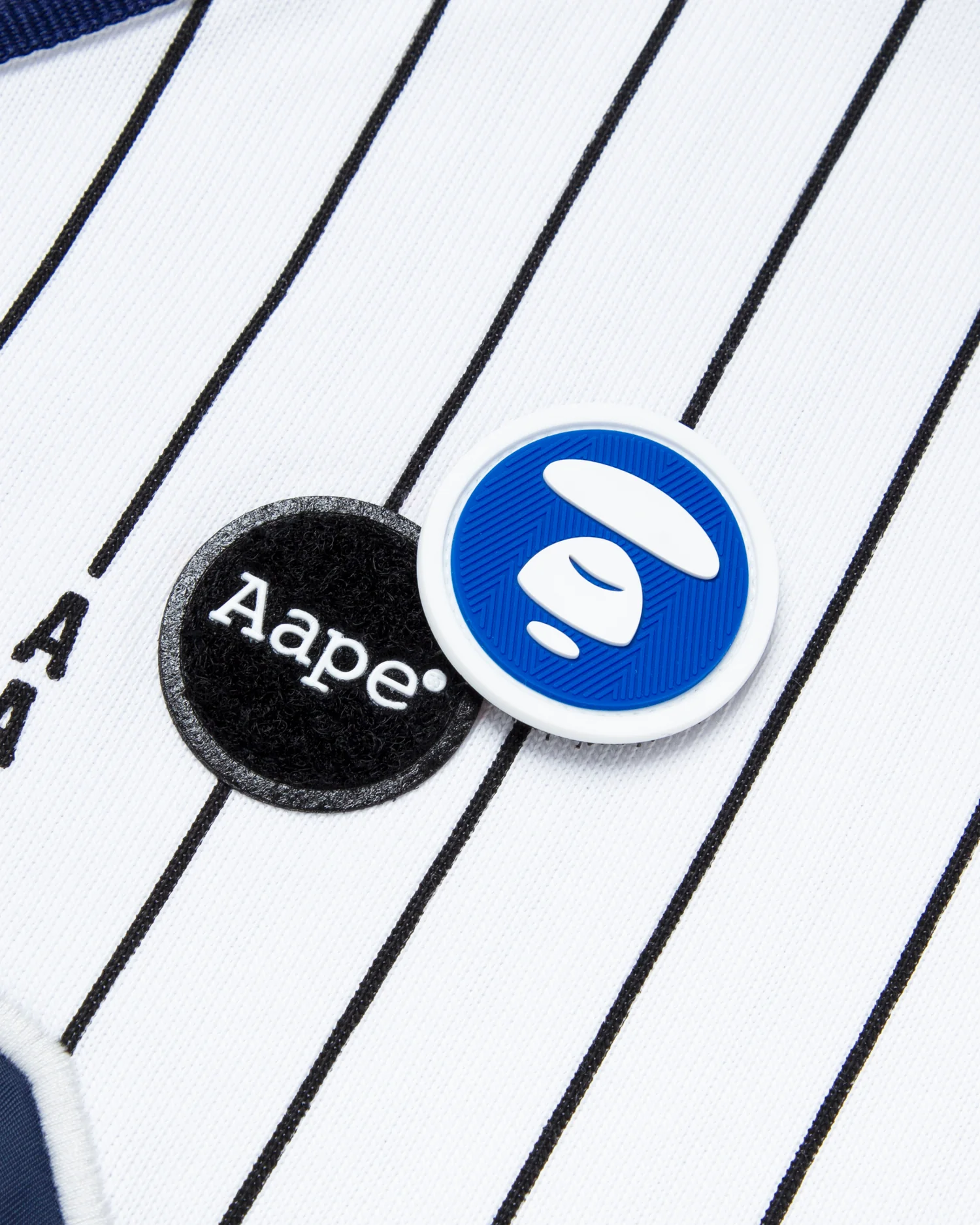 Moonface patch striped short-sleeve baseball shirt - Image 8