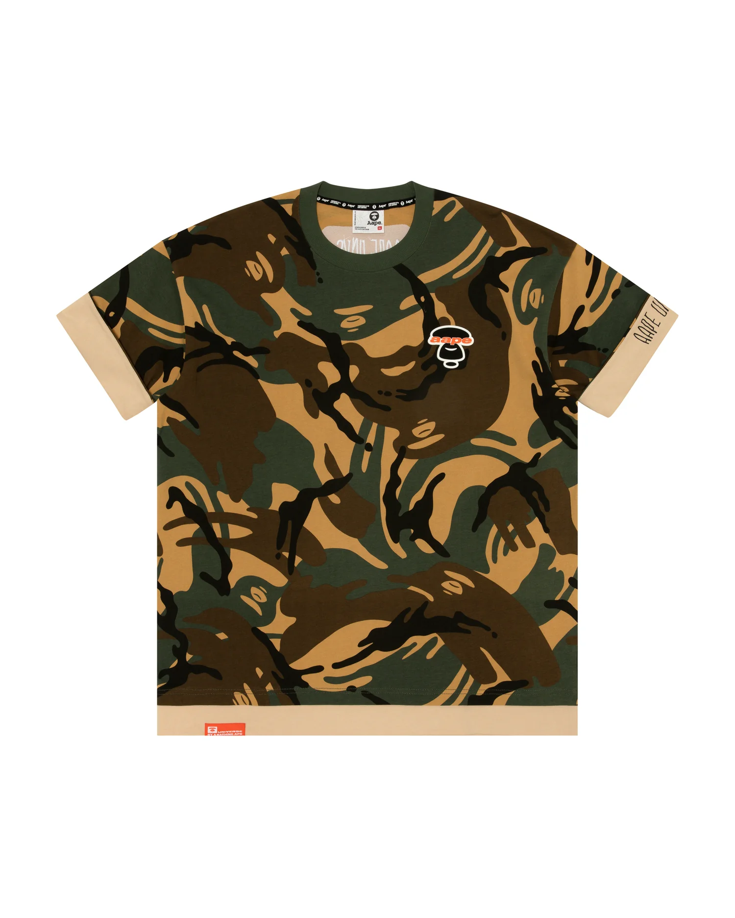 Moonface contrasting-trimmed tee